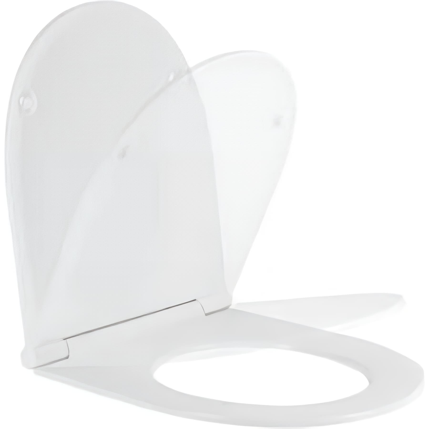 Abattant WC extra plat Sanlife déclipsable slow close frein de chute couleur blanc et chrome