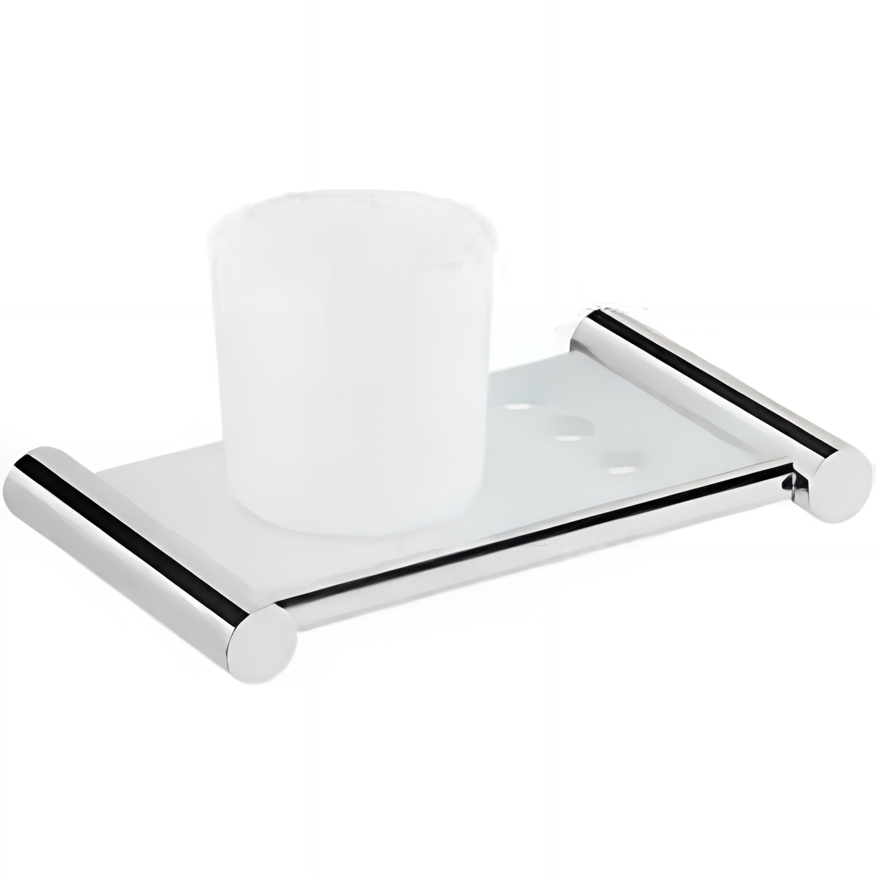 Porte verres de salle de bains SANINDUSA/brosses Alfa chrome
