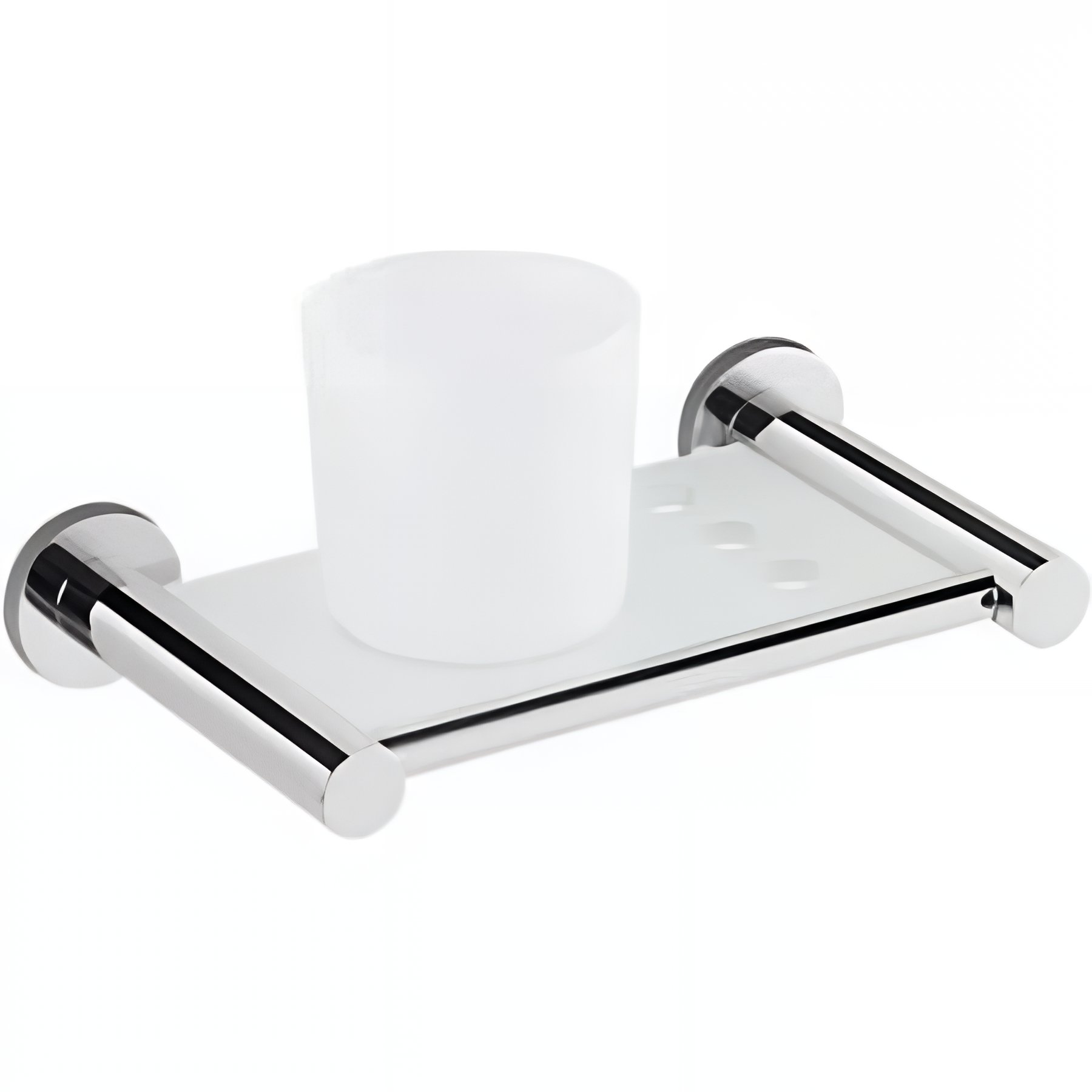 Porte verres de salle de bains SANINDUSA/brosse Prestige chrome    