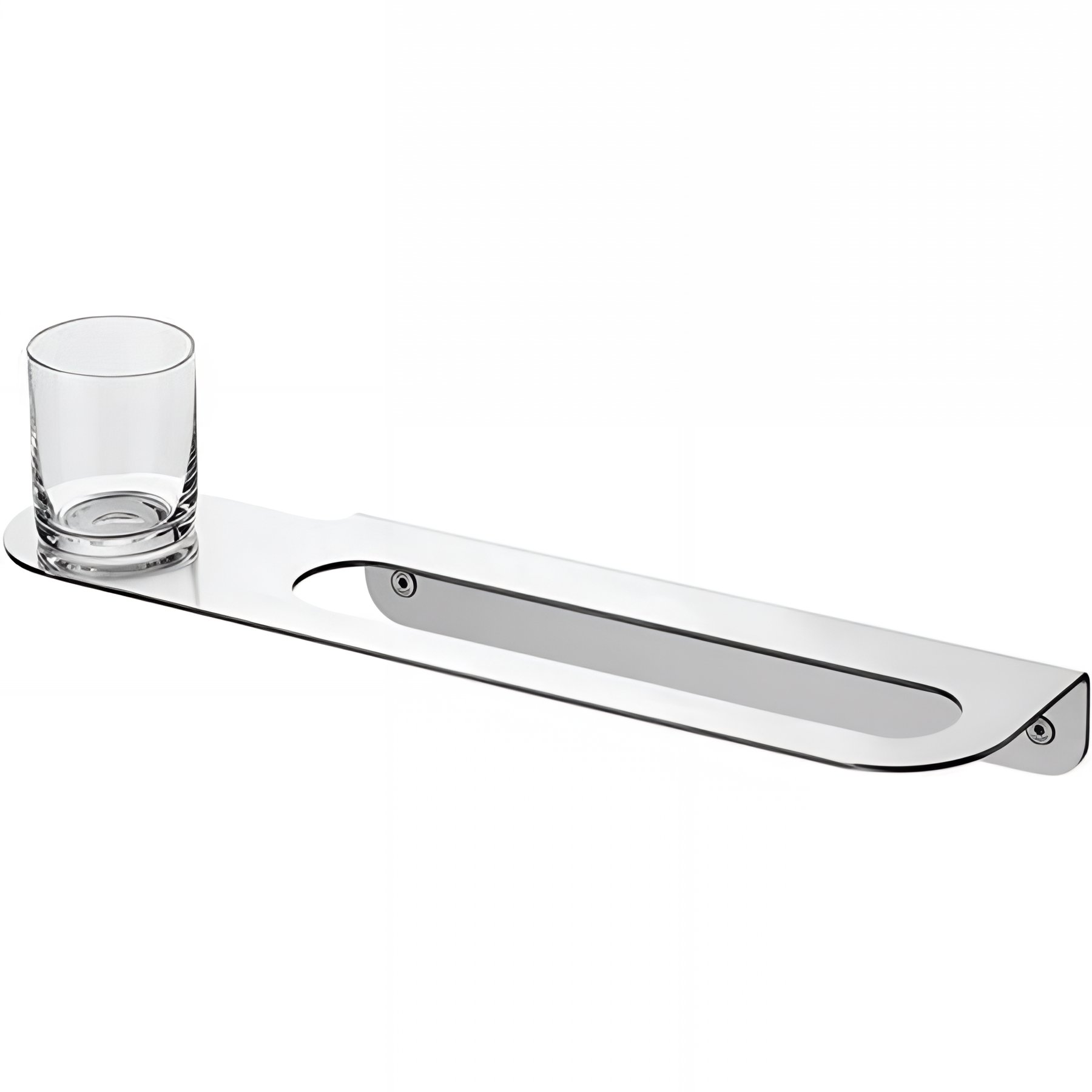 Porte serviette de salle de bains SANINDUSA avec porte-verre Arc inox   