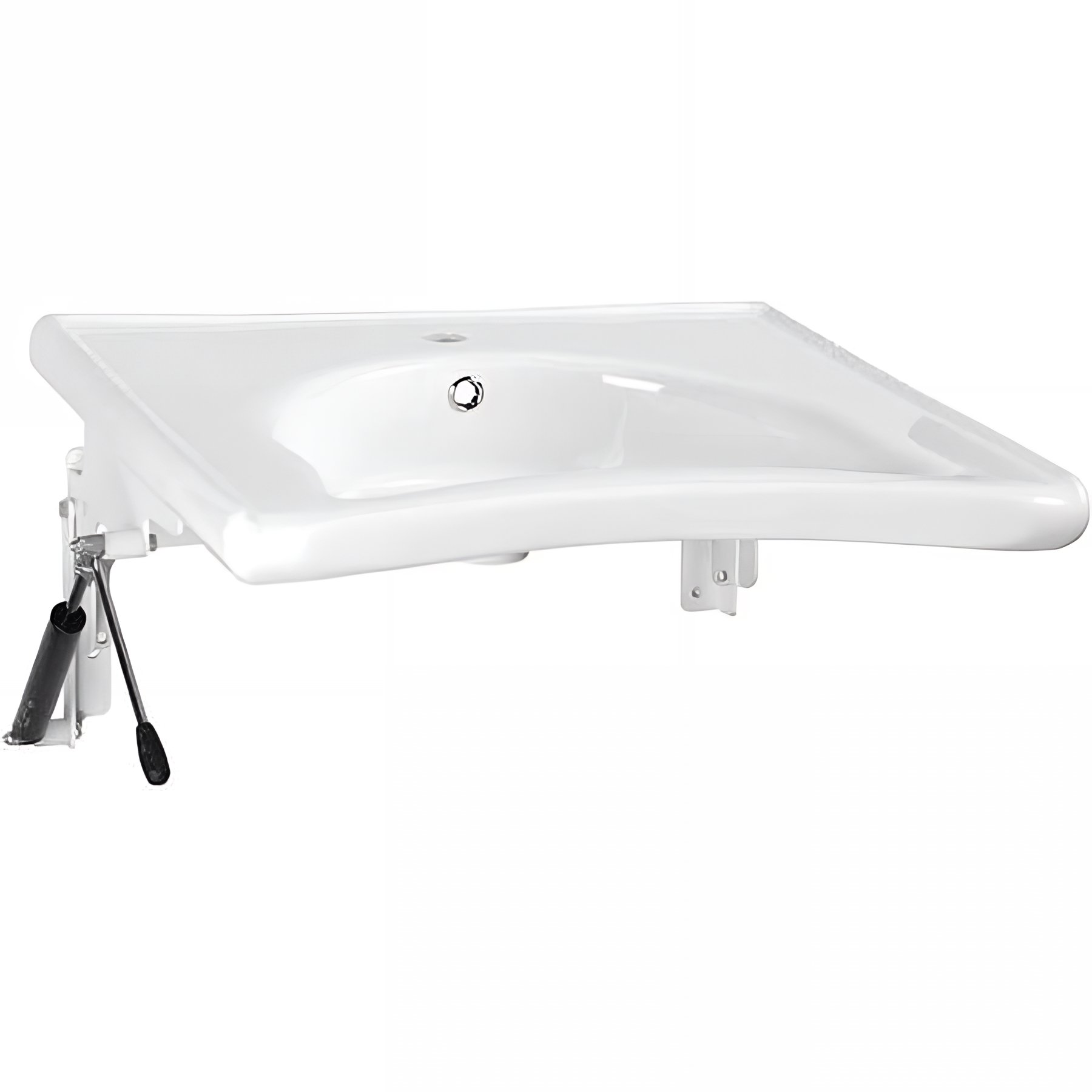 Fixation pneumatique pour Lavabo PMR normes handicapé SANINDUSA New WC Care couleur blanc