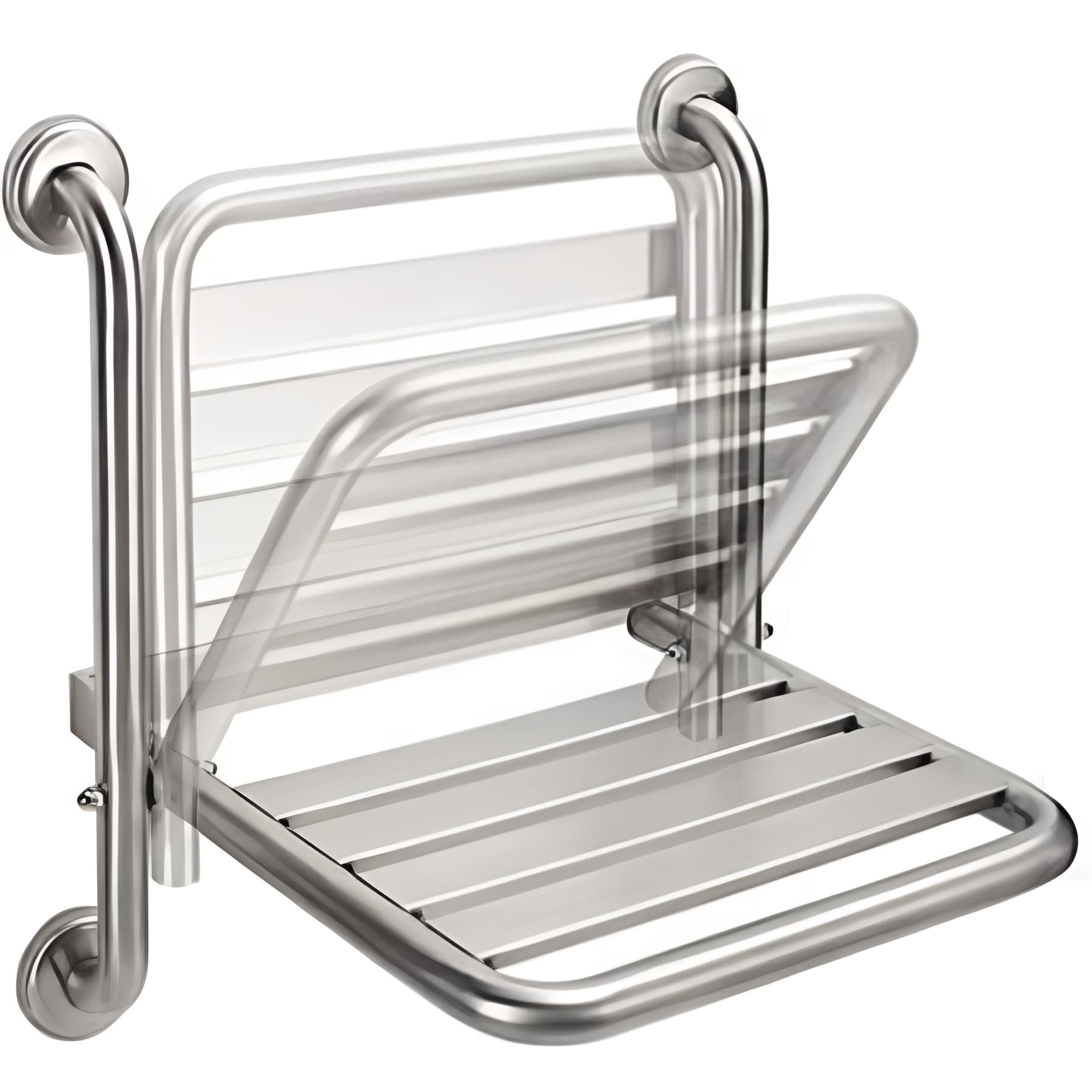 Siège pliant pour douche PMR normes handicapé SANINDUSA NewWccare inox    