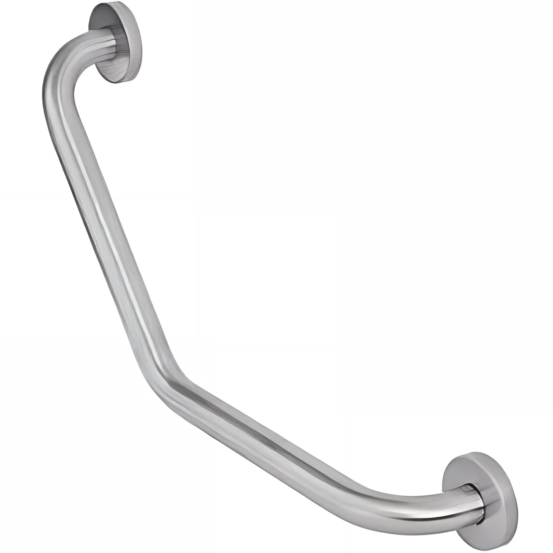 Barre d´appui coudée - angle 130º PMR normes handicapé SANINDUSA New WC Care inox brosse