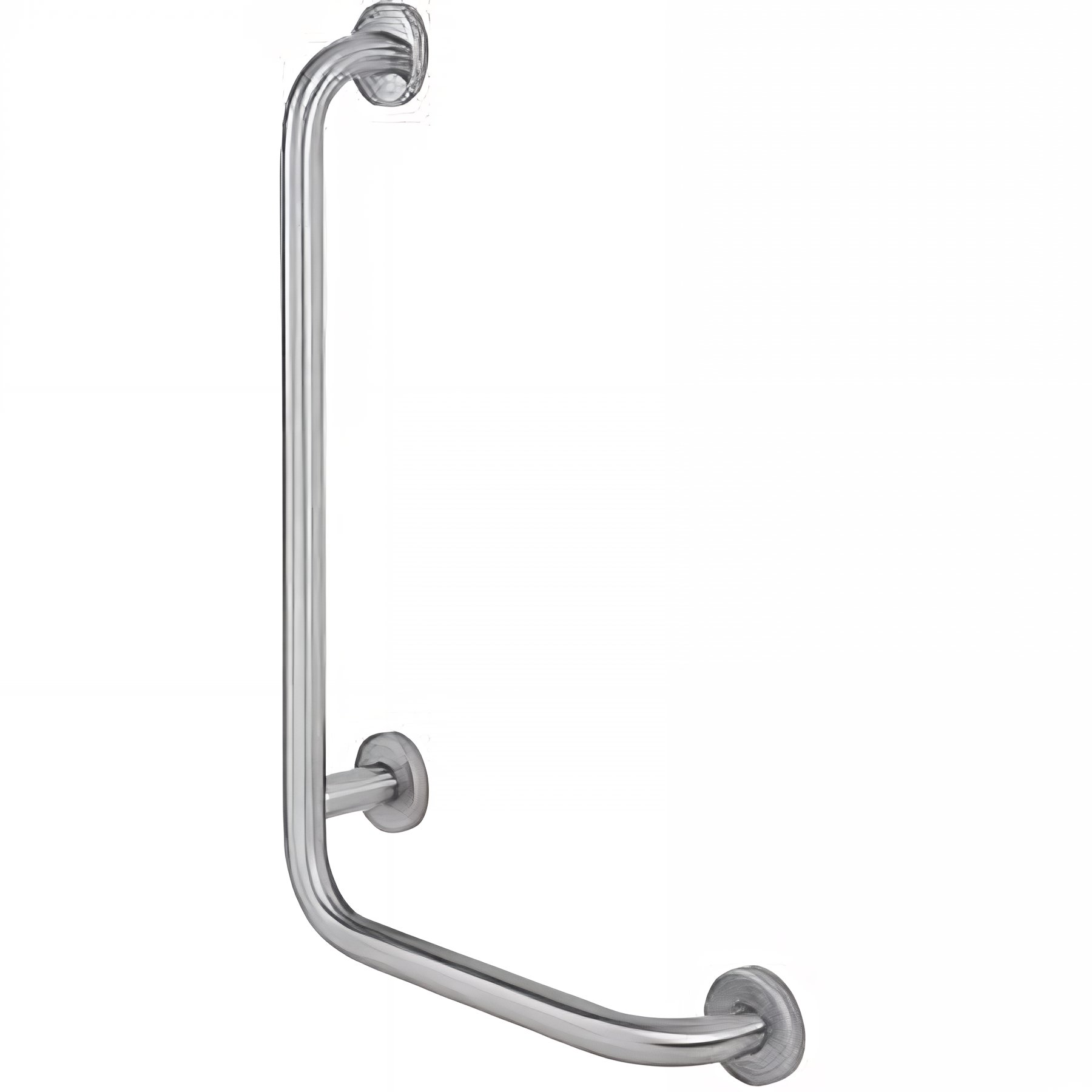 Barre d´appui coudée angle 90º gauche PMR normes handicapé SANINDUSA New WC Care inox brosse