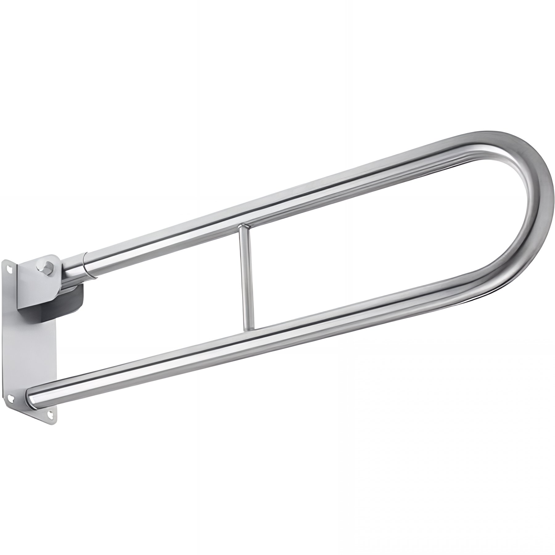 Barre de relèvement pivotante et rabattable 80 PMR normes handicapé SANINDUSA New WC Care inox brosse