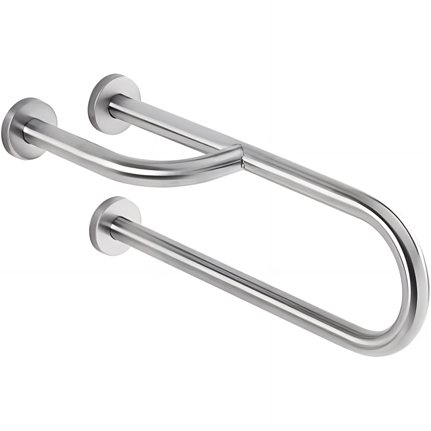 Barre murale gauche 60 PMR normes handicapé SANINDUSA New WC Care inox brosse