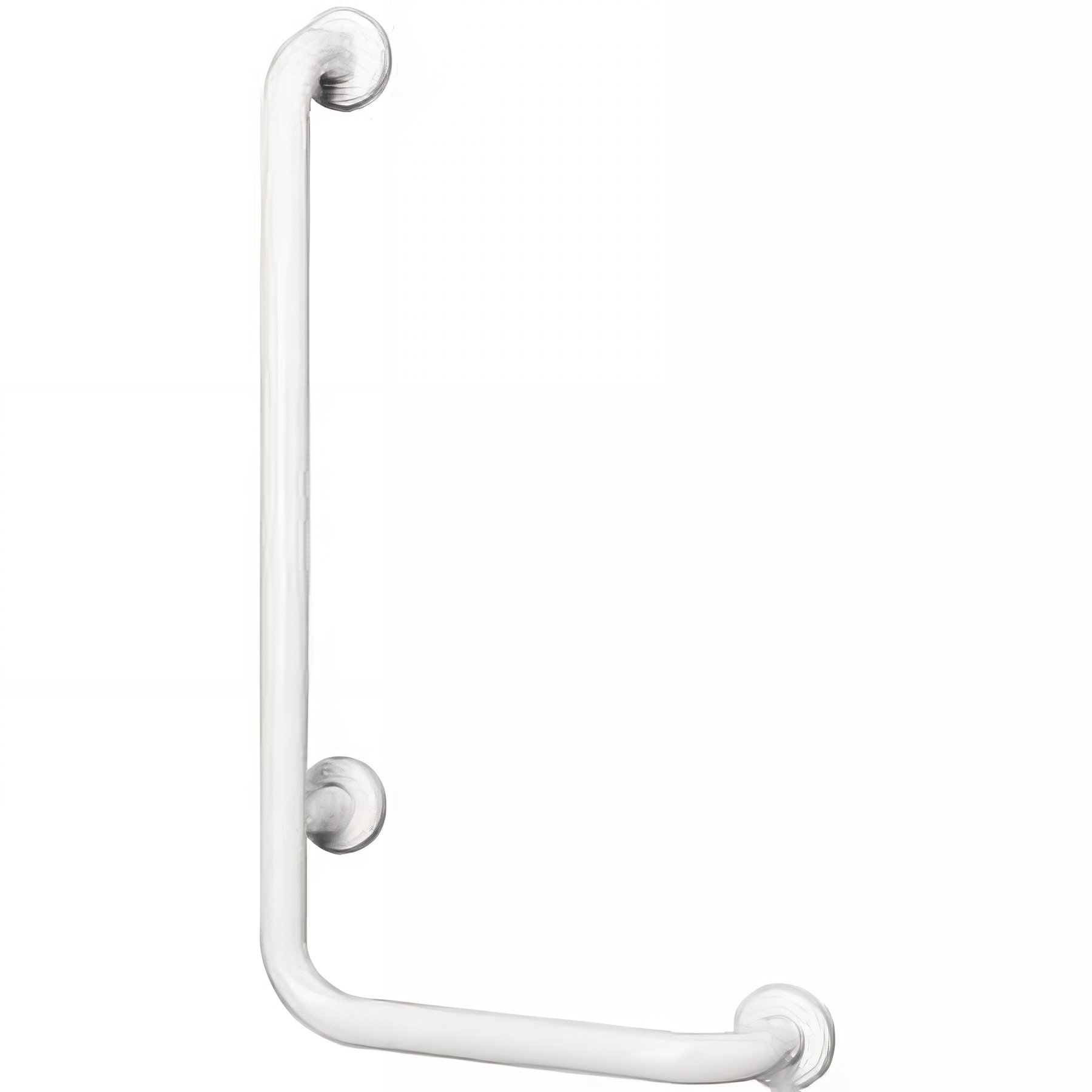 Barre de relèvement en angle 3 appuis gauche pour PMR normes handicapé SANINDUSA couleur blanc