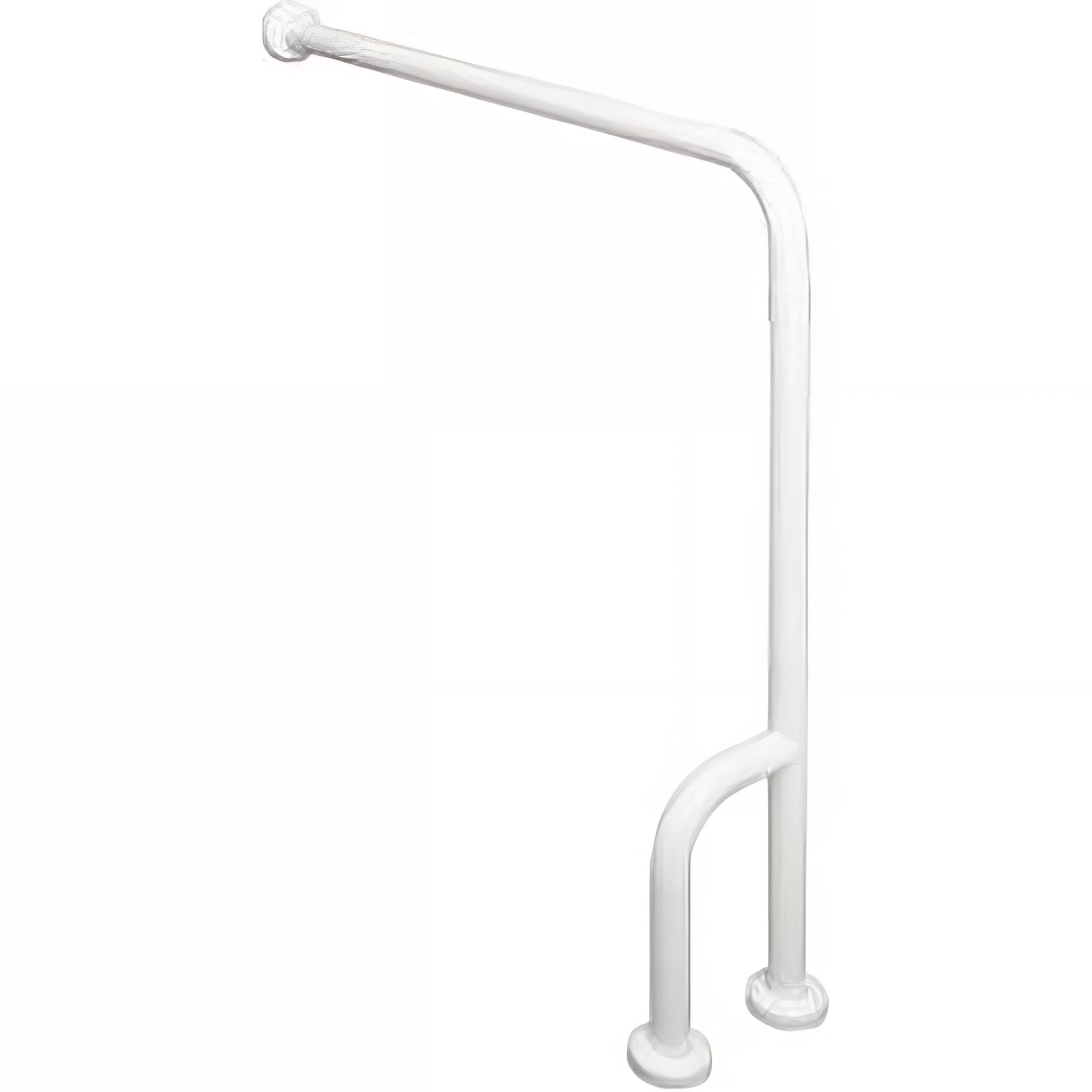 Barre de relèvement WC sol/mur PMR normes handicapé SANINDUSA double fixation au sol couleur blanc