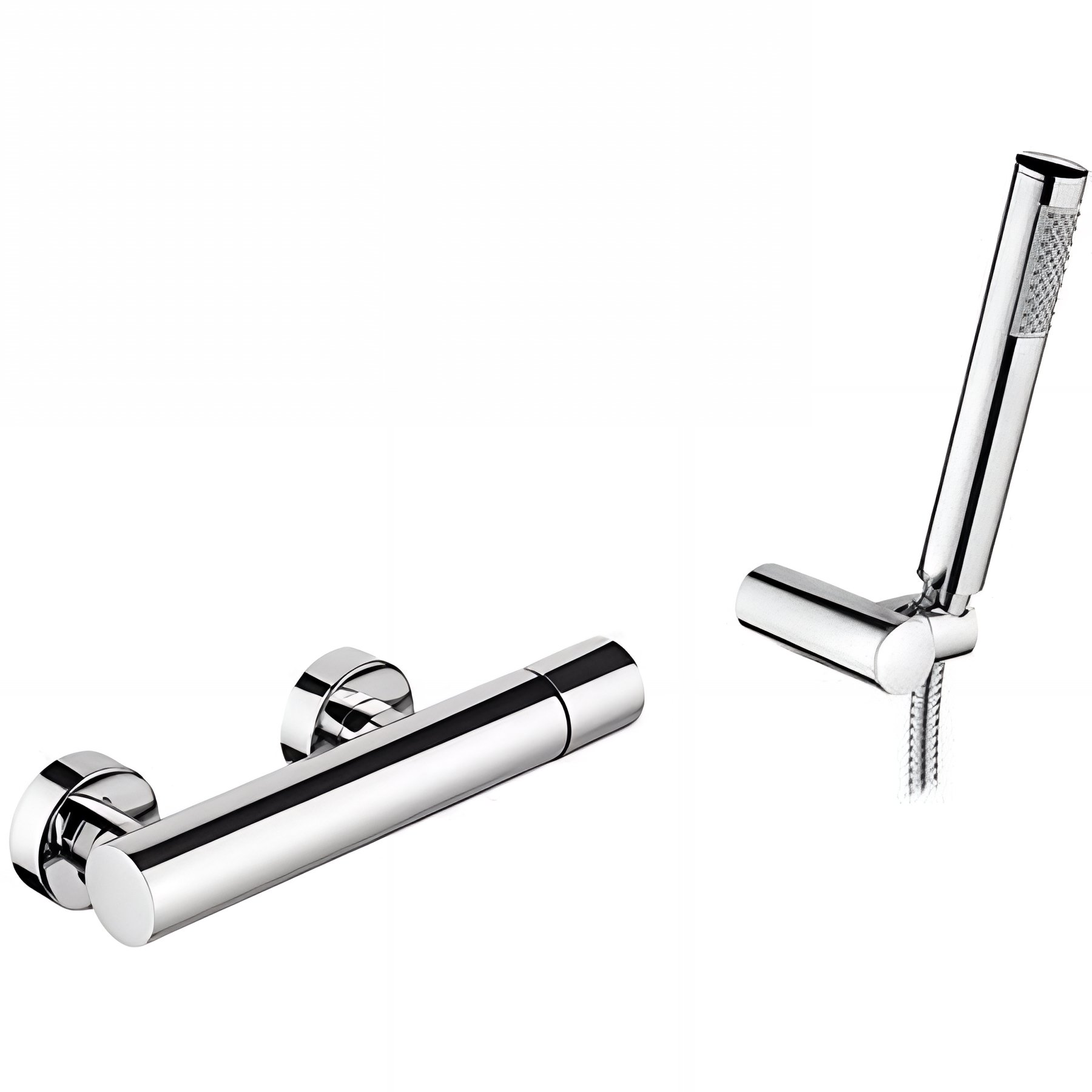 Pack Mitigeur douche SANINDUSA thermostatique avec douchette et support Single Plus chrome