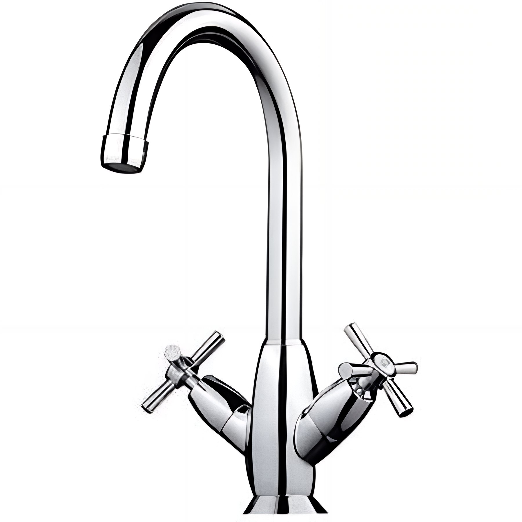 Mélangeur lavabo SANINDUSA a croisillons têtes céramique Rimini chrome (sans vidage)