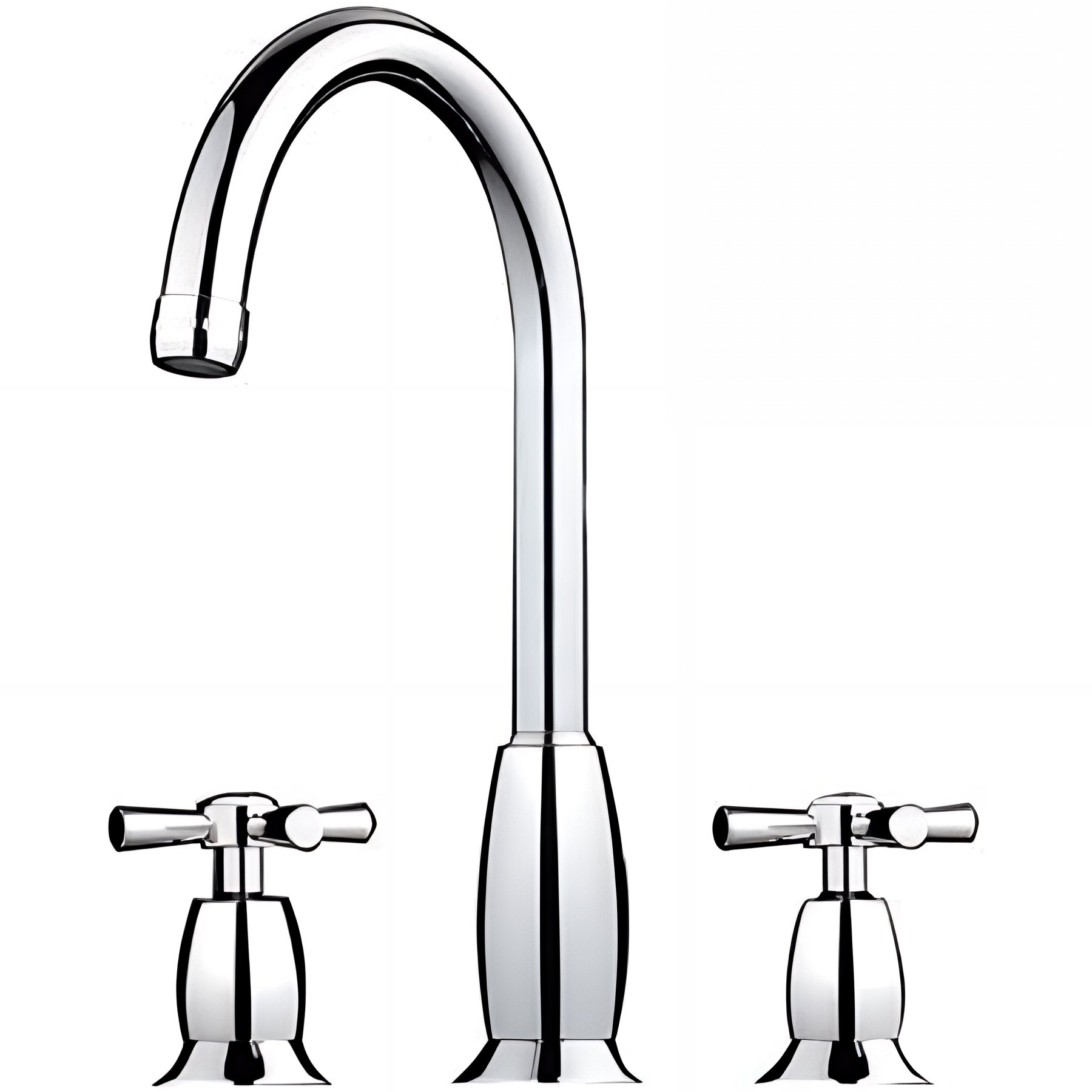 Mélangeur a croisillons SANINDUSA pour lavabo ou vasque Rimini 3 trous chrome