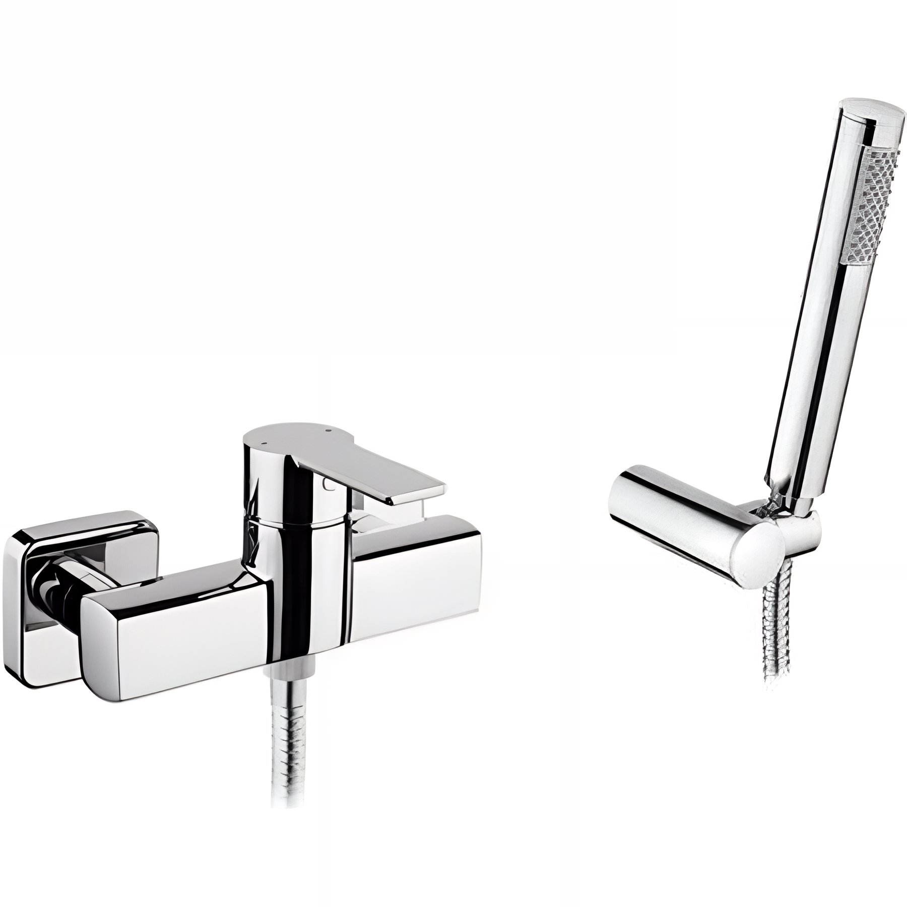 Mitigeur douche Master SANINDUSA 40 avec douchette, support douchette et flexible mural chrome
