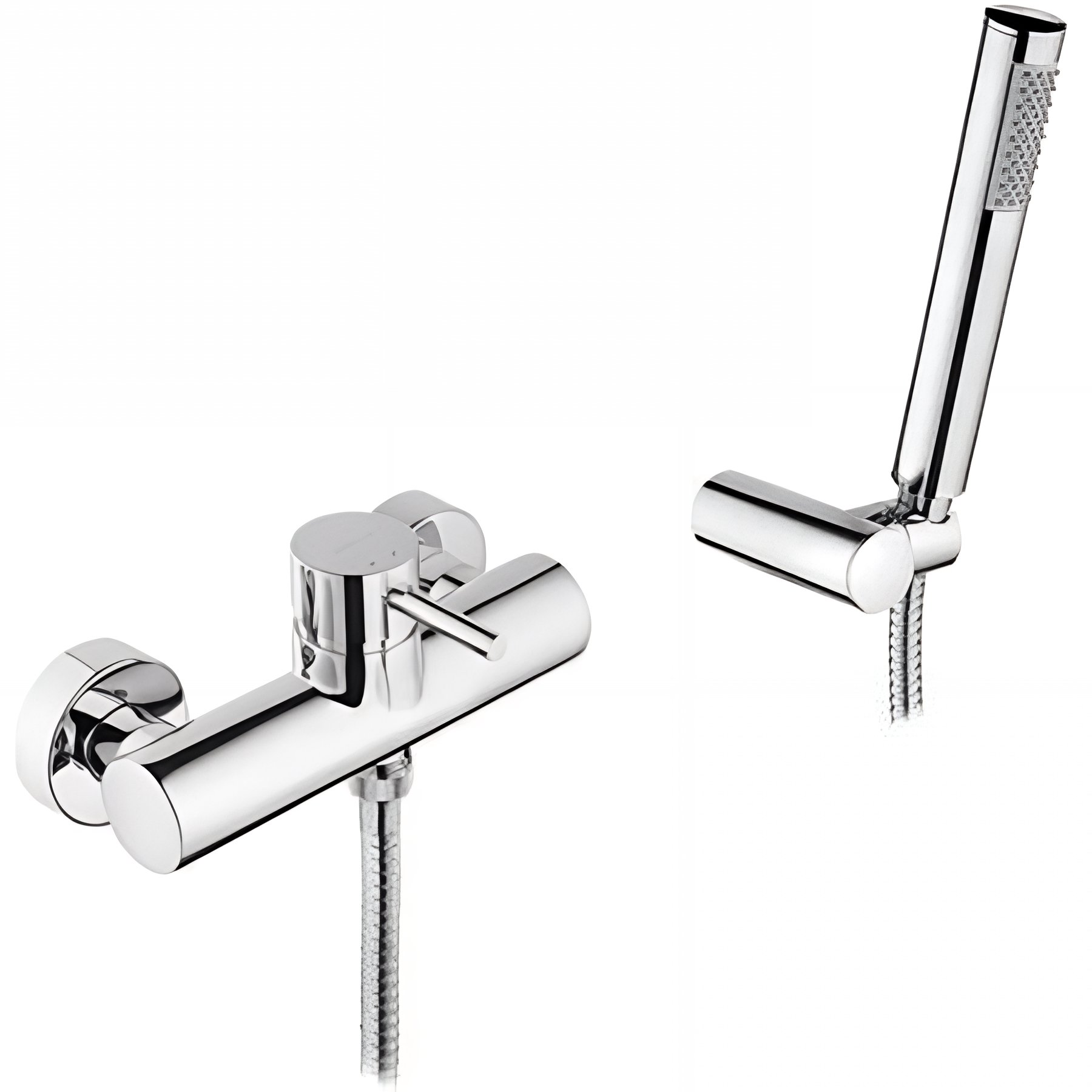 Mitigeur douche Master SANINDUSA 40 avec douchette, support douchette et flexible chrome  