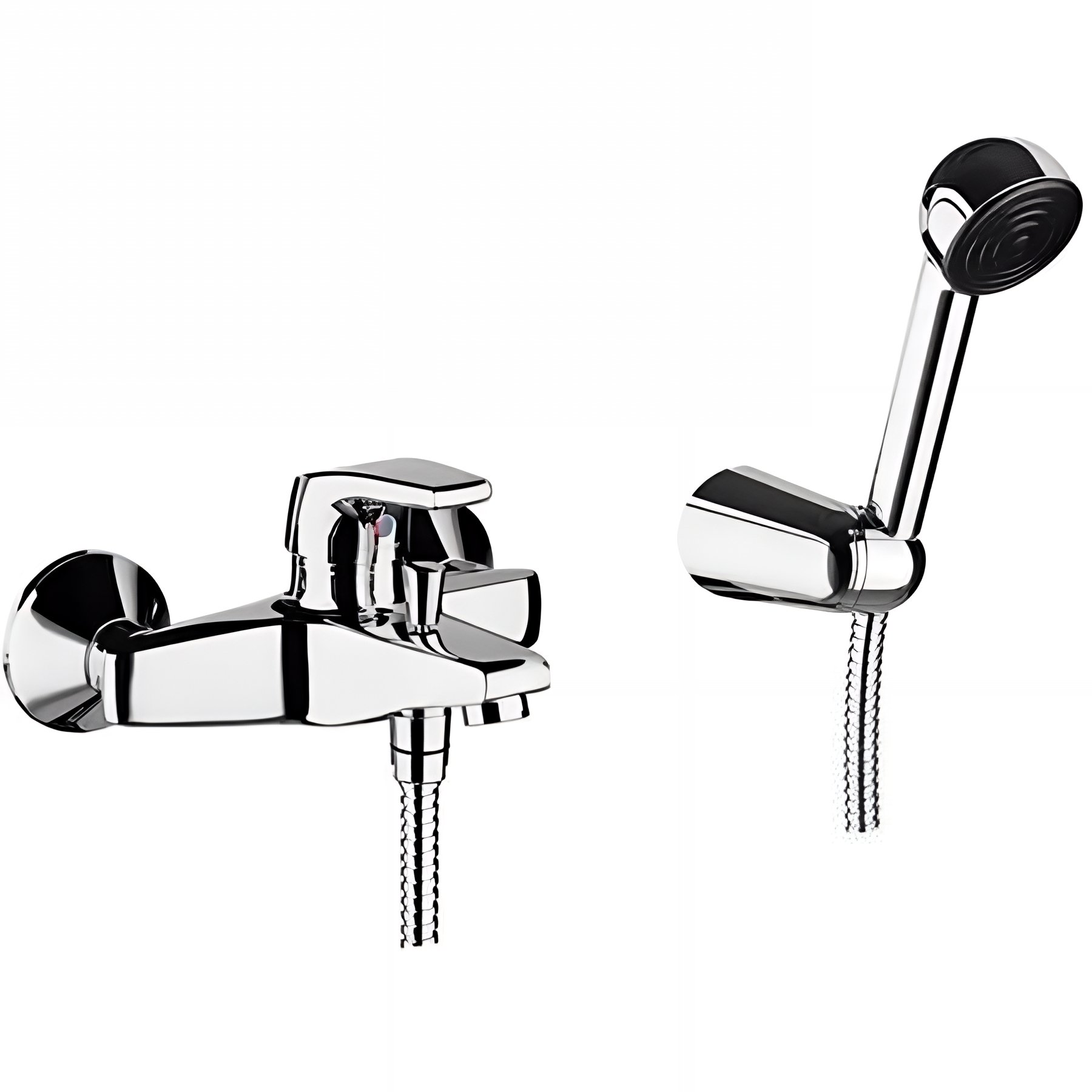 Pack Mitigeur bain-douche SANINDUSA Easy chrome avec flexible, support et douchette