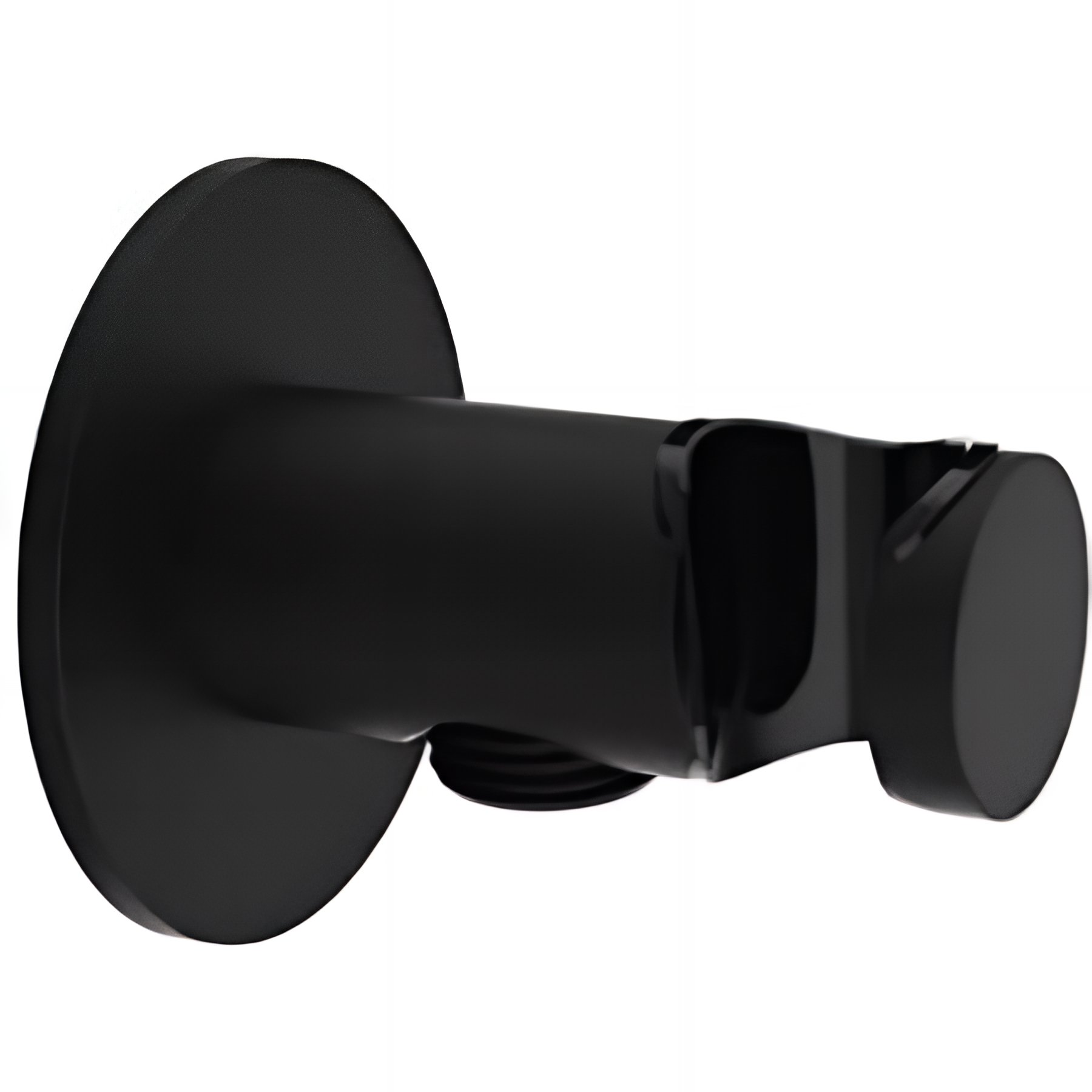 Coude de sortie de douche Essenza couleur noir rosace ronde