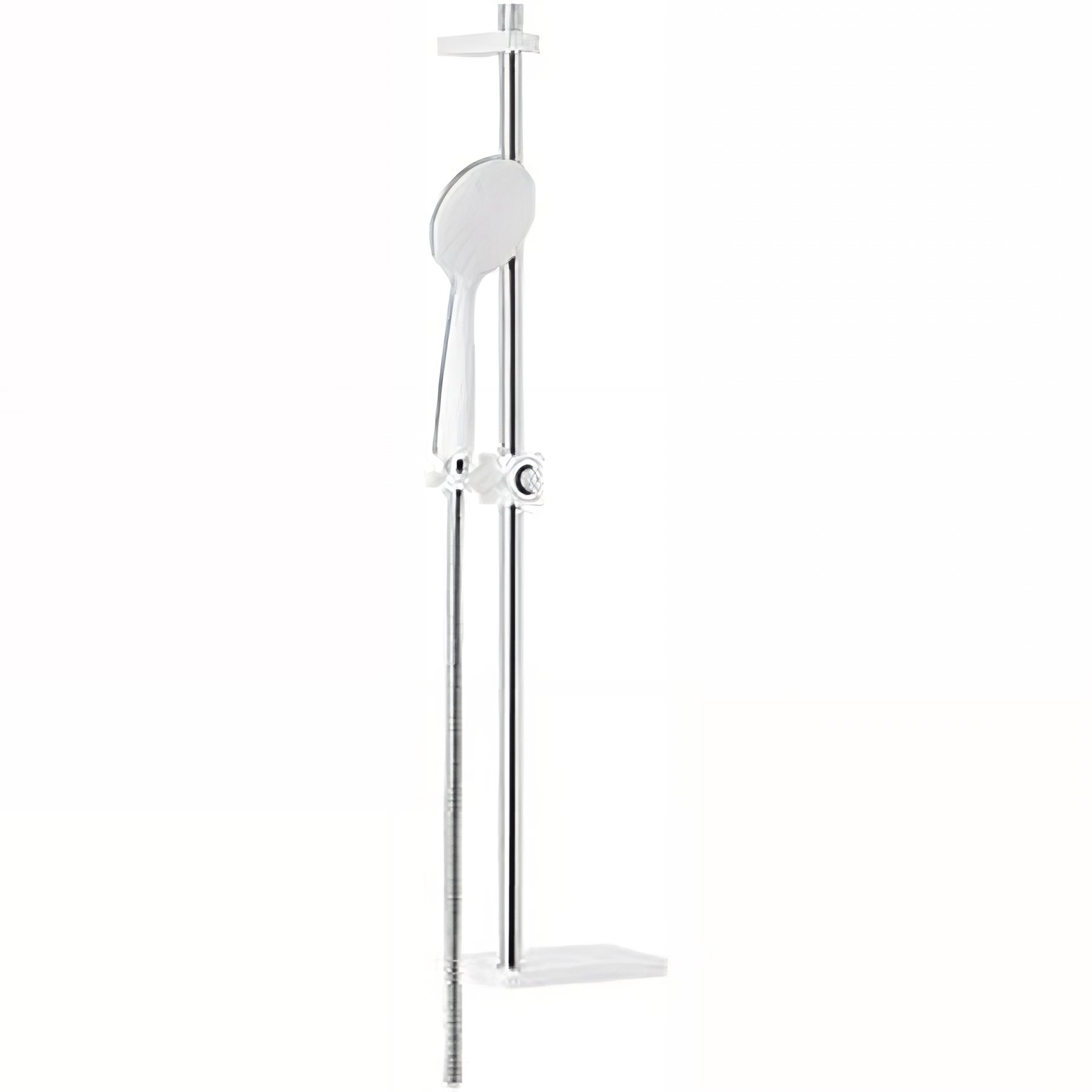 Barre de douche Basic avec douchette et flexible couleur blanc et chrome