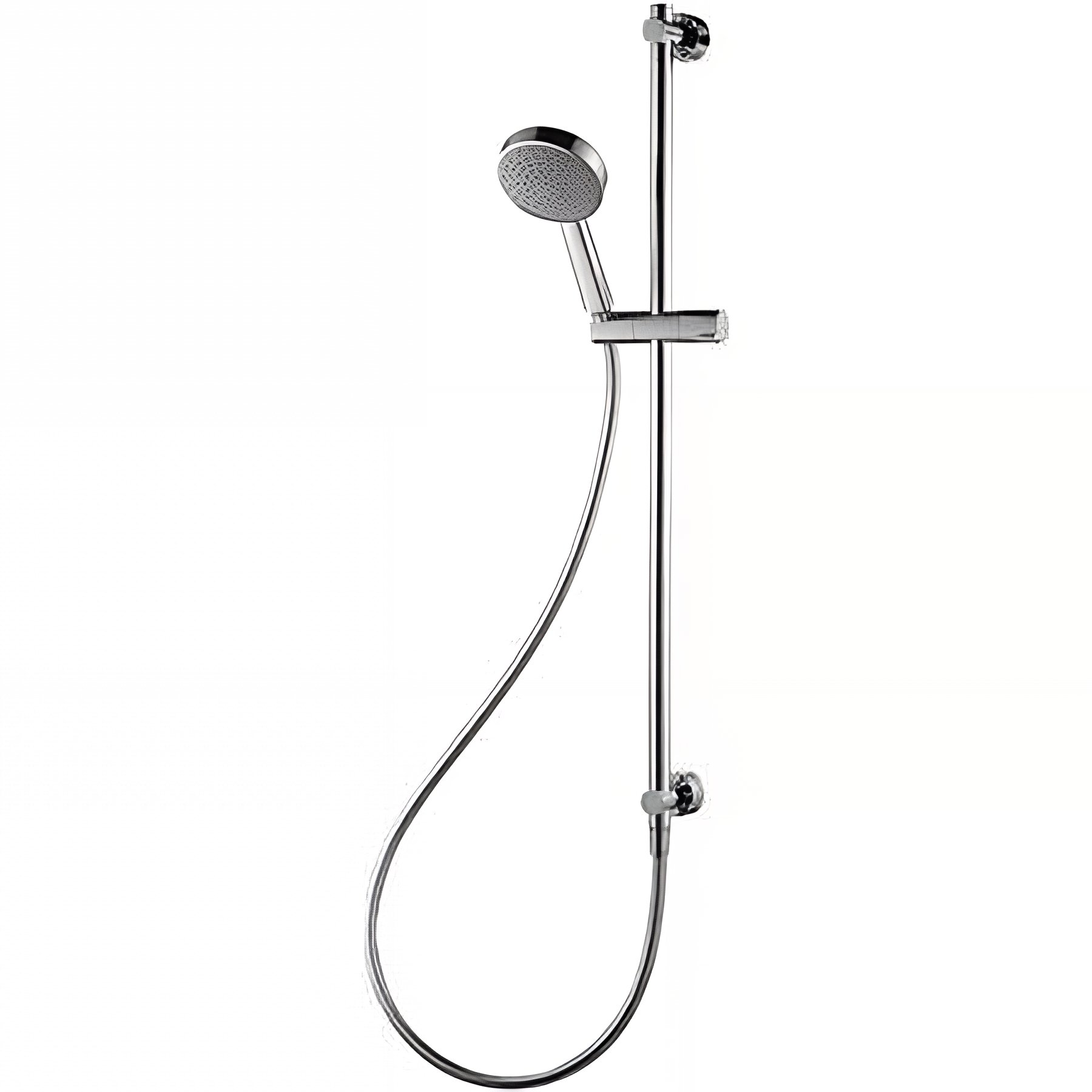 Barre de douche carre a poser avec douchette support et flexible chrome
