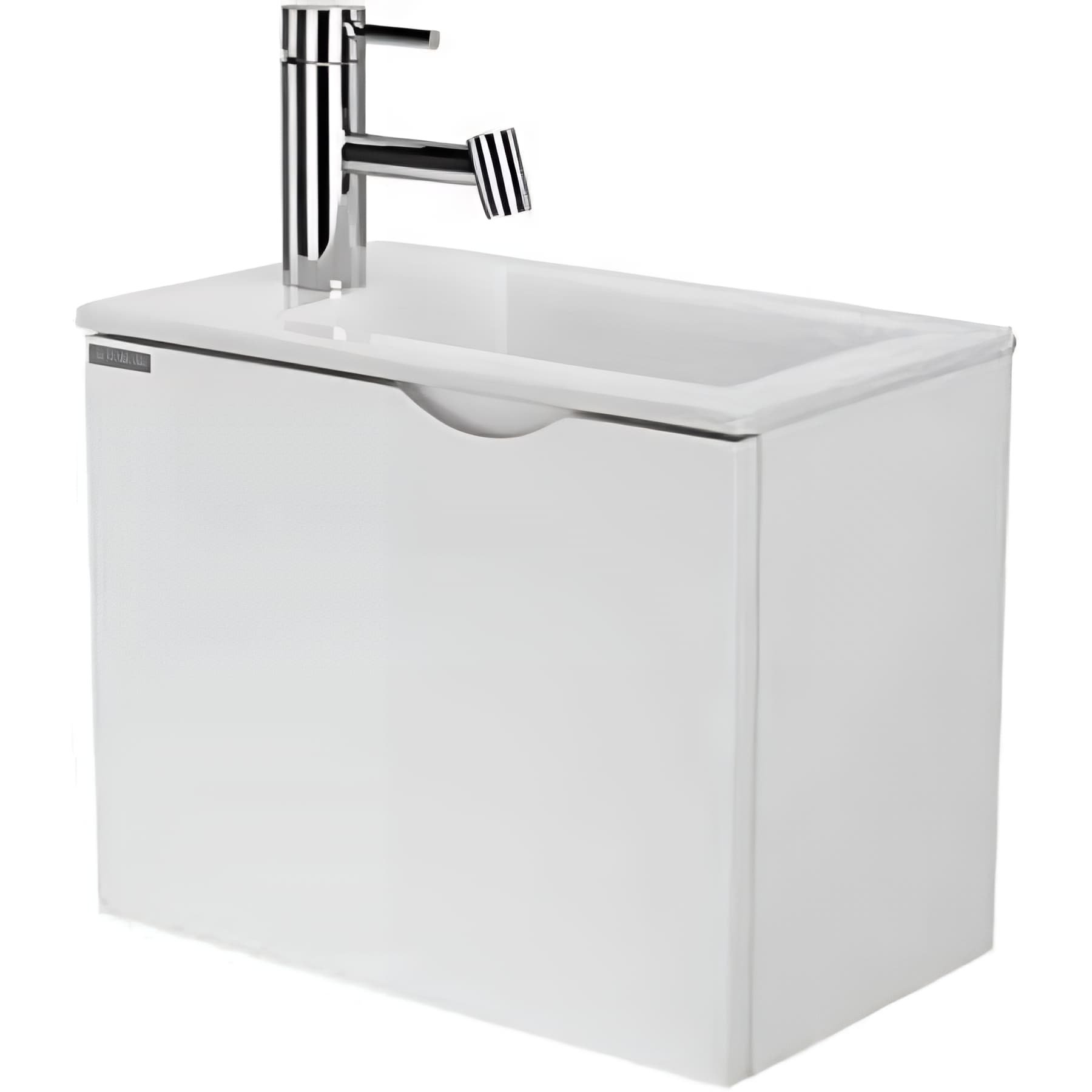Meuble salle de bains suspendu Alicante pour Lave-mains 41 avec porte couleur blanc   