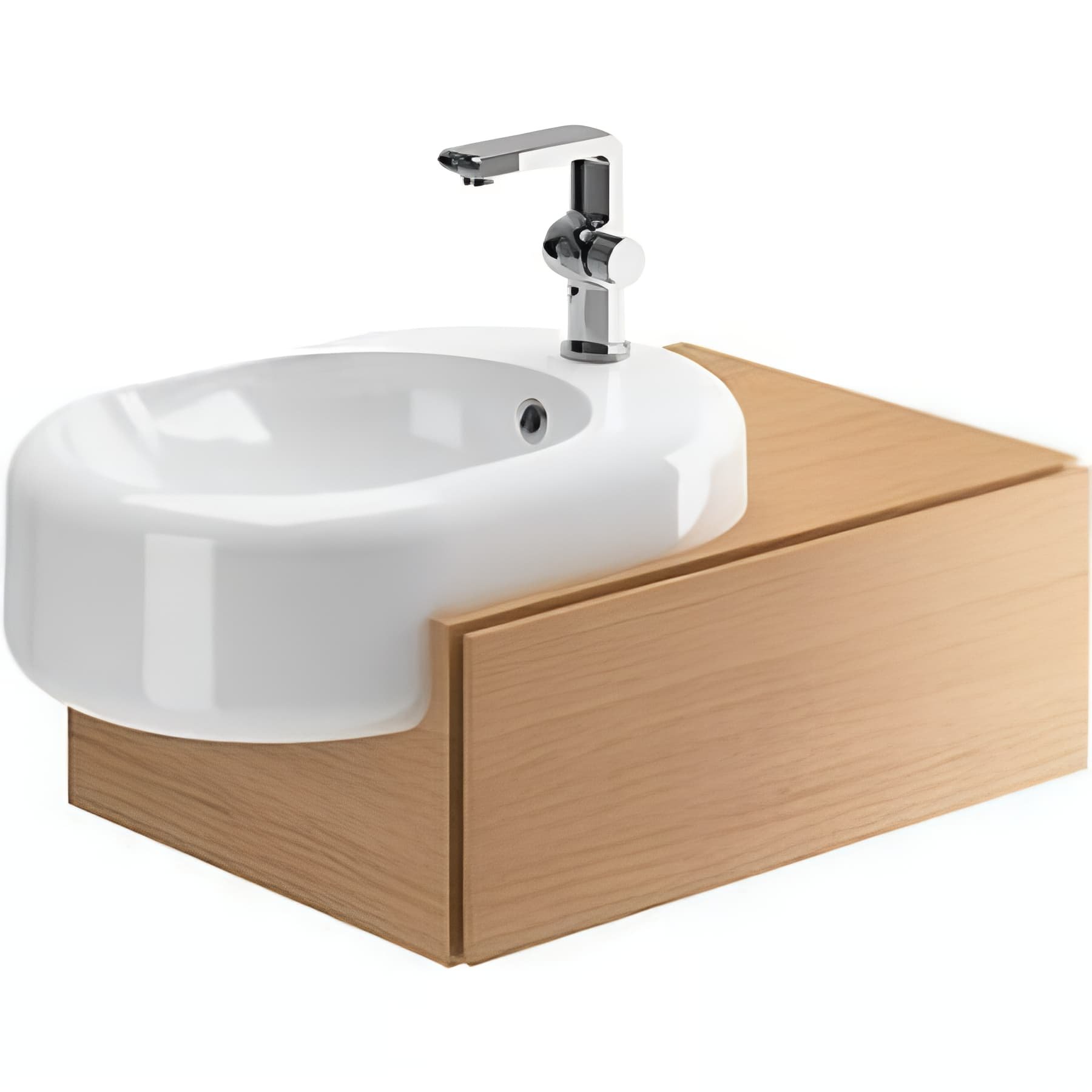 Meuble salle de bains suspendu 65 Status avec tiroir cherry roman