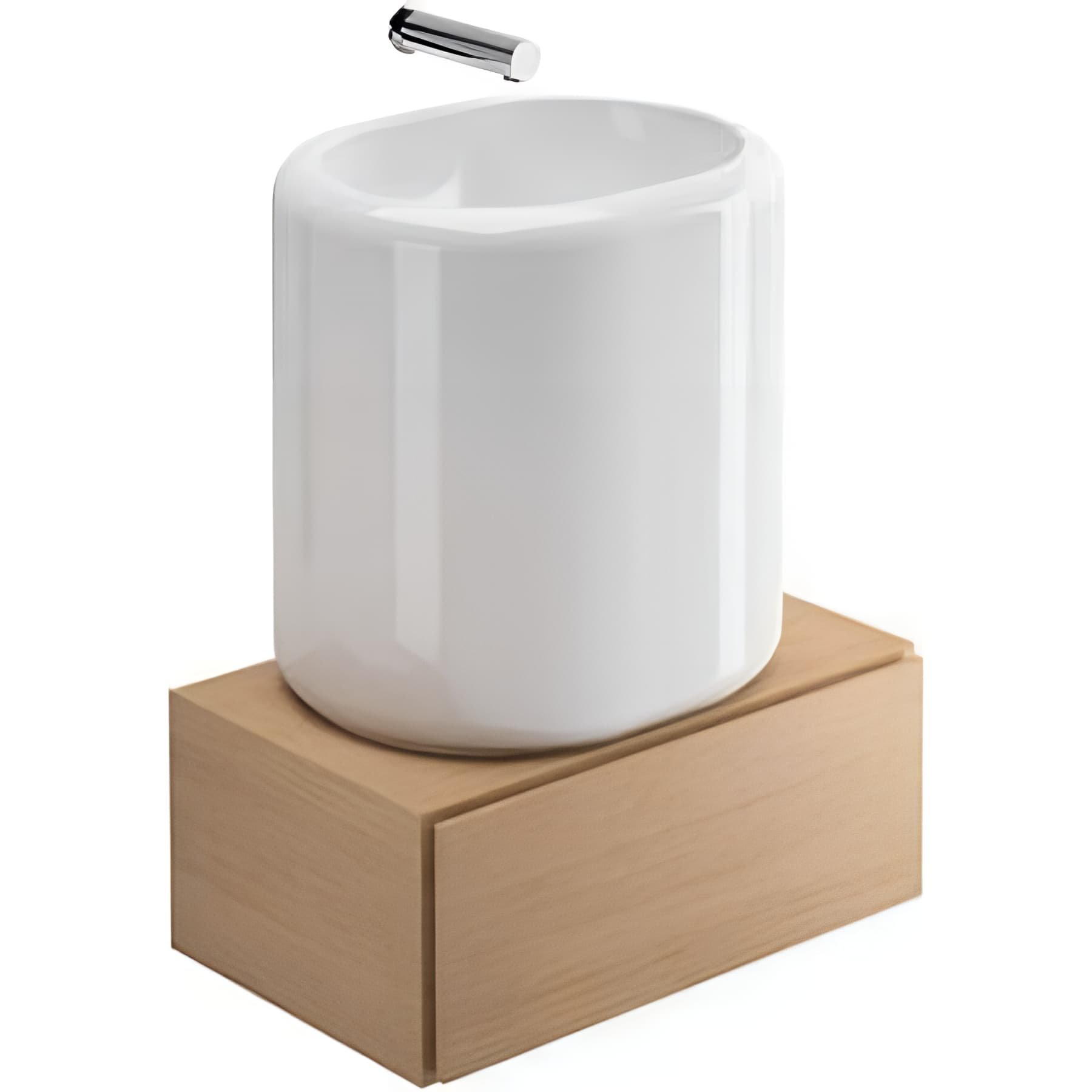 Meuble salle de bains suspendu 75 Status avec tiroir cherry roman