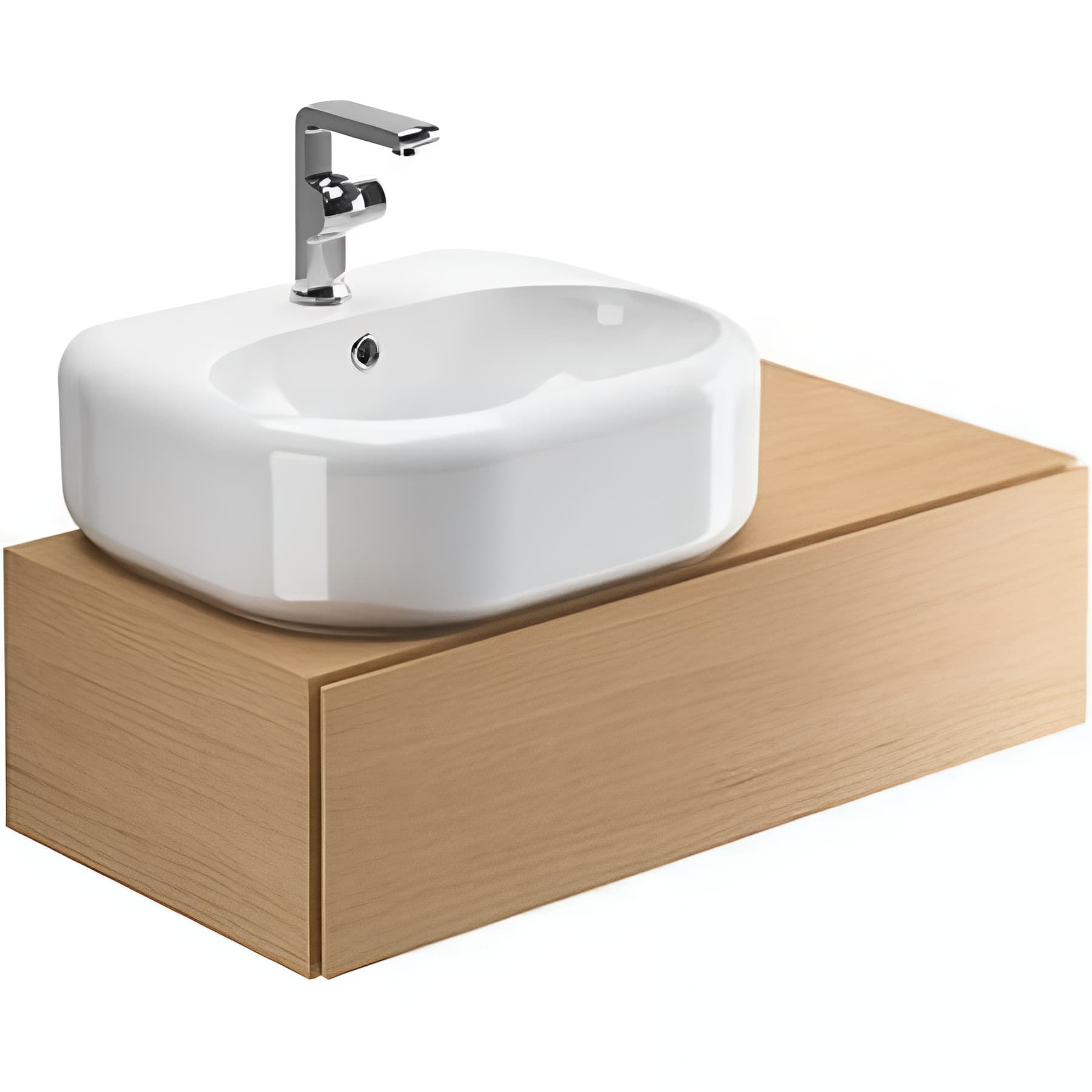 Meuble salle de bains suspendu 90 Status avec tiroir cherry roman