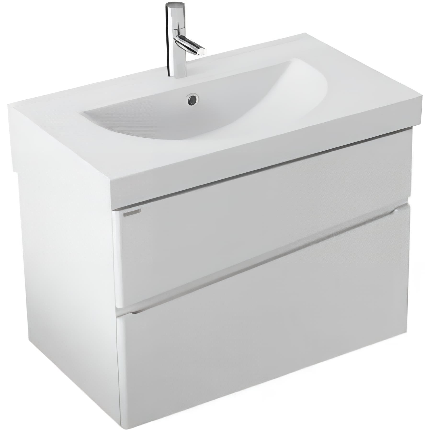 Meuble salle de bains Vasque céramique traditionnelle SANINDUSA semi encastre 65 Urb.Y couleur blanc