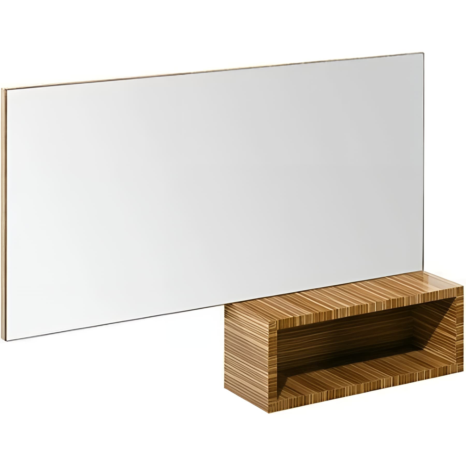 Miroir de salle de bain avec Tablette Flow zebrano