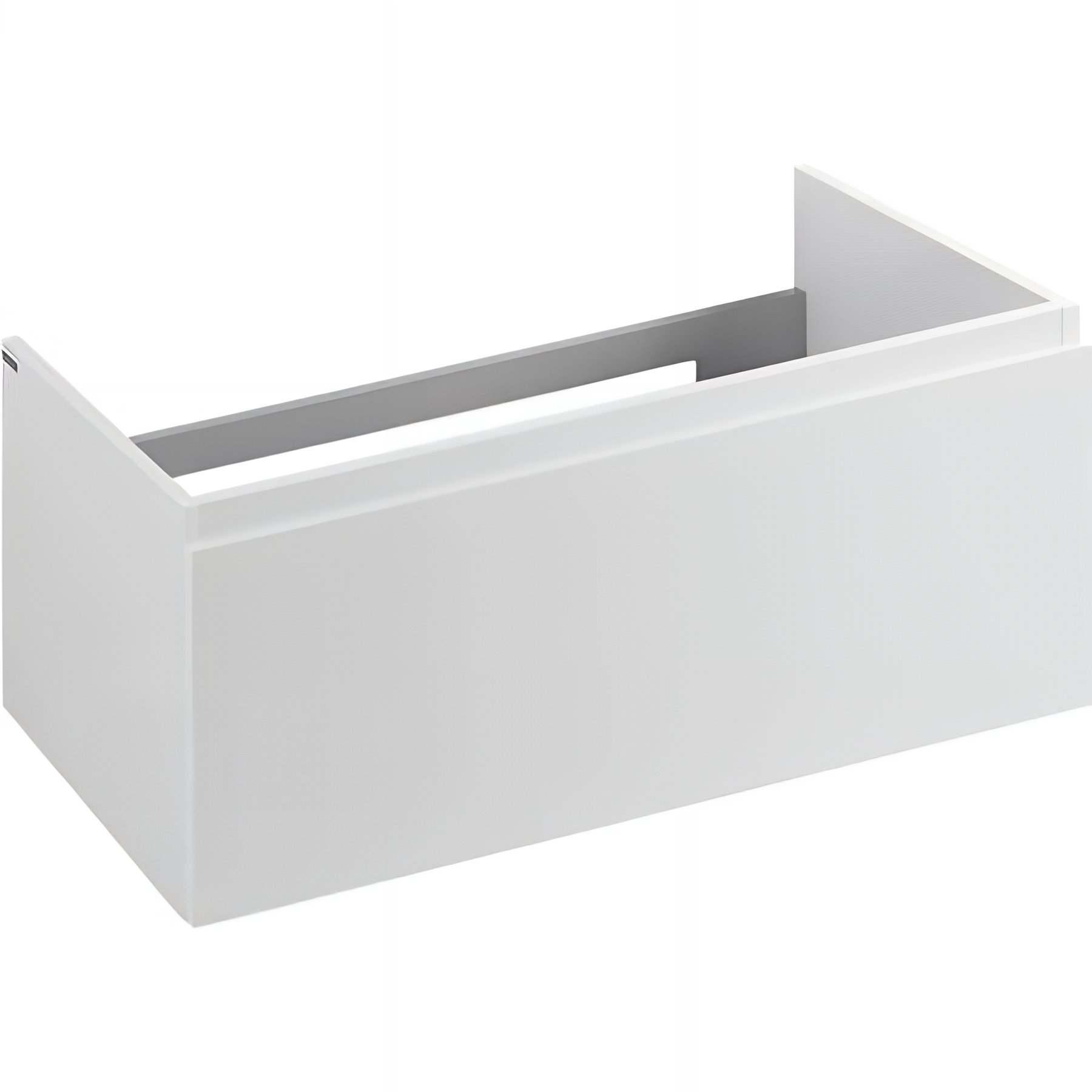 Meuble salle de bains suspendu avec 2 tiroirs pour Vasque Clean 123 couleur blanc