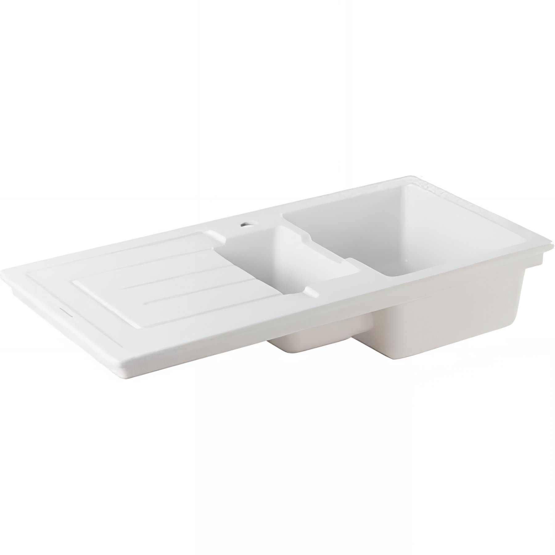 Evier Reno céramique traditionnelle SANINDUSA 1+1/2 cuve couleur blanc