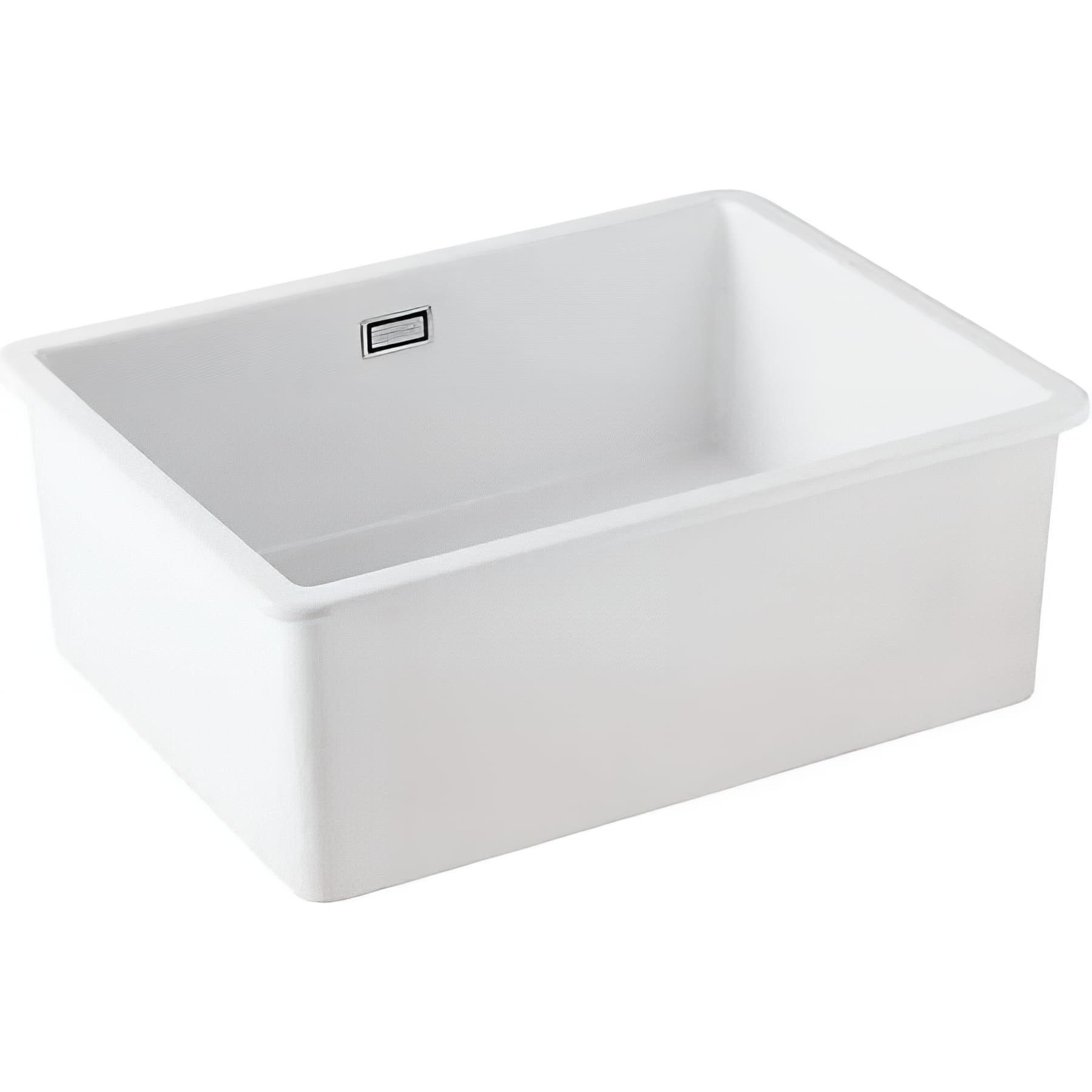 Evier 1 cuve rectangulaire 60x46 à encastrer avec trop-plein VALET céramique traditionnelle SANINDUSA couleur blanc vidage inclus