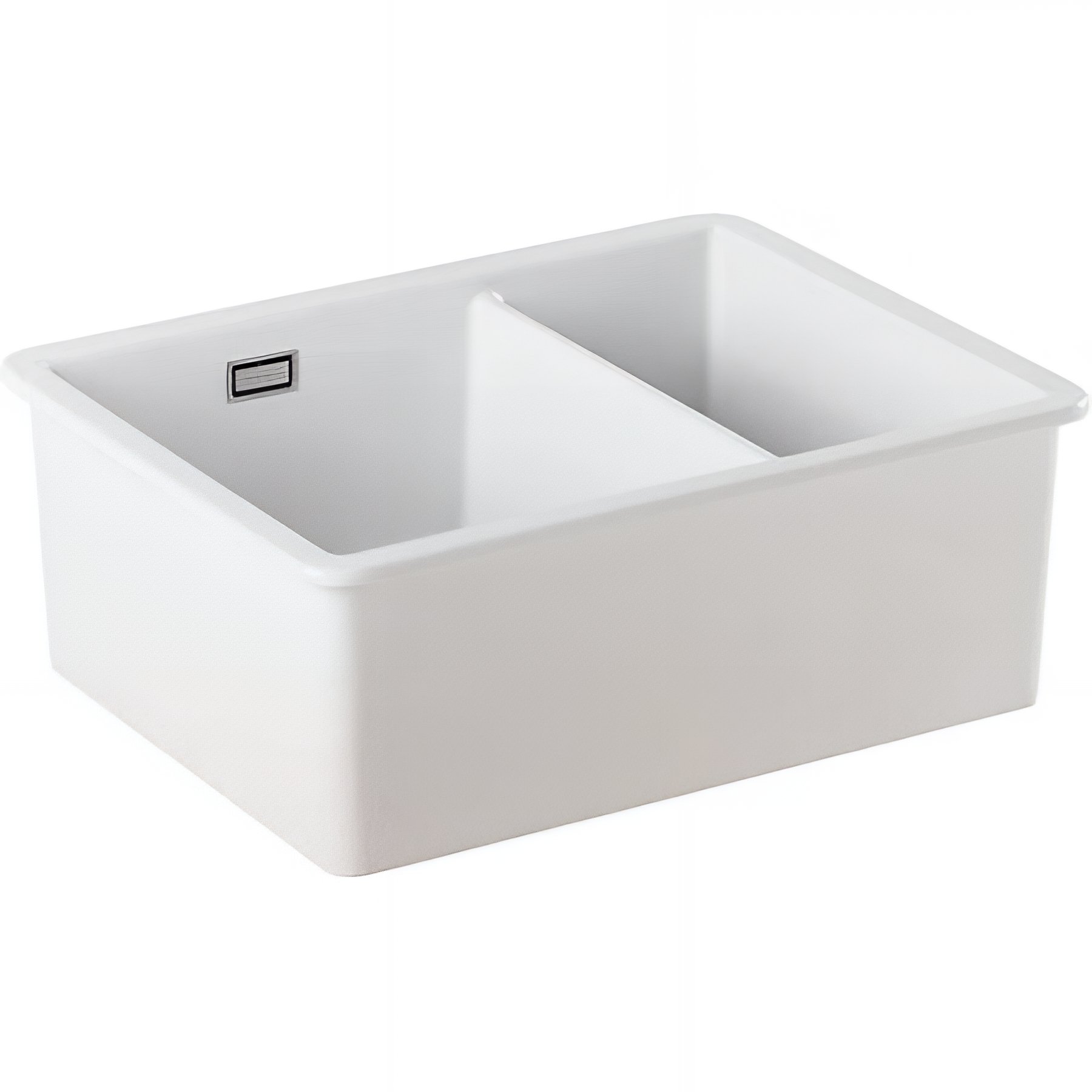 Evier 1+1/2 céramique traditionnelle SANINDUSA cuve a encastrer Valet avec vidage couleur blanc