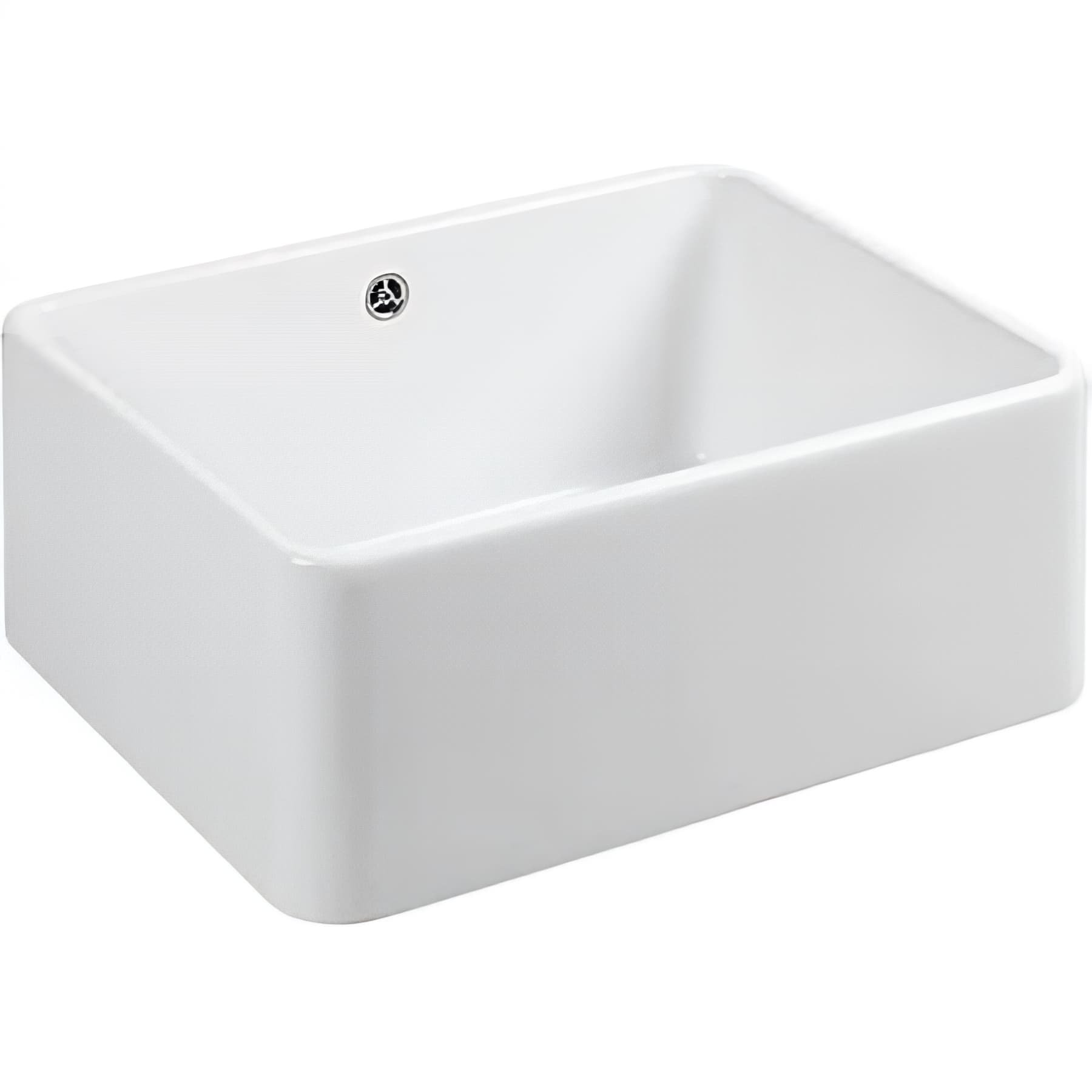 Evier Farmhouse céramique traditionnelle SANINDUSA XS 1 cuve avec vidage couleur blanc