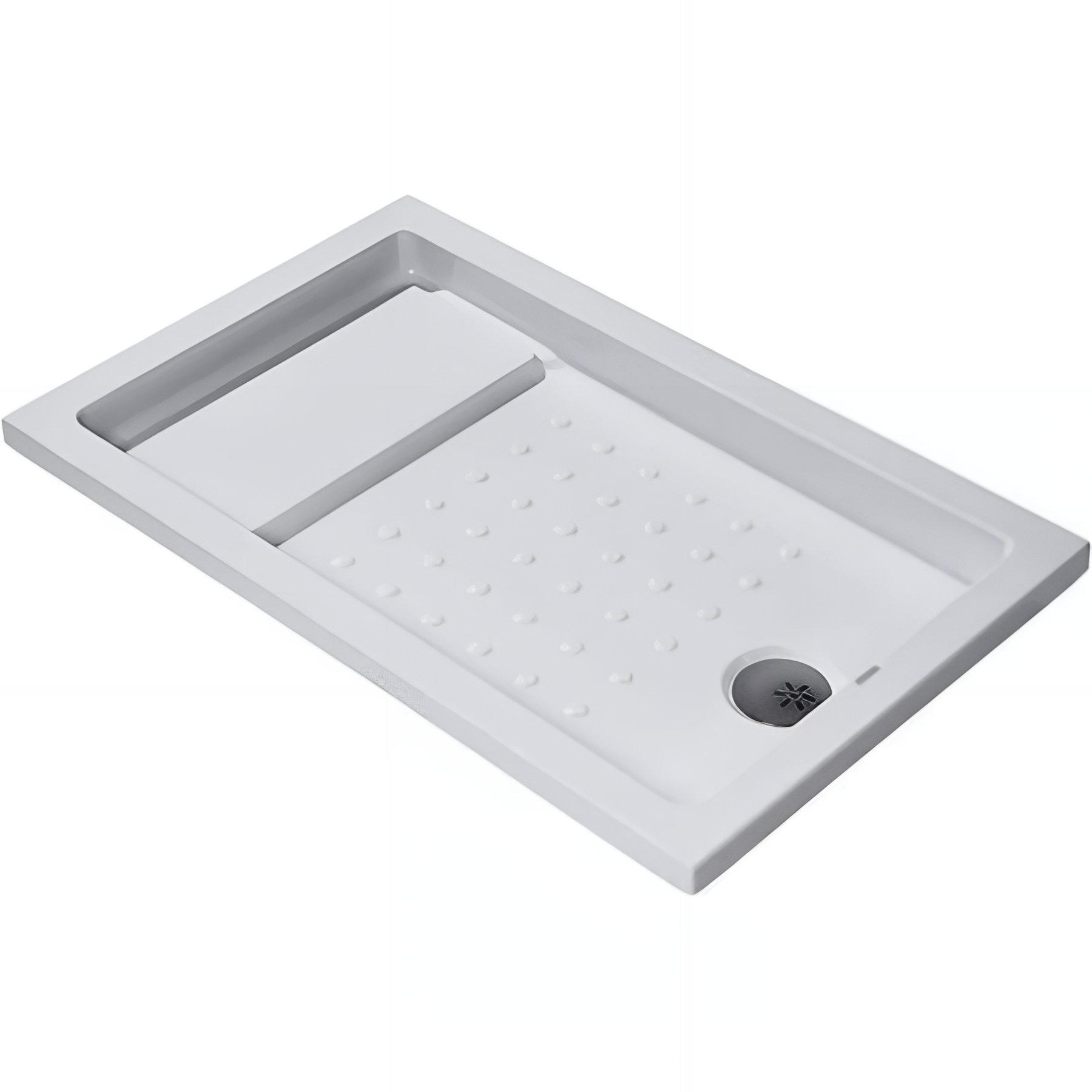Receveur de douche acrylique Haute Densité SANINDUSA Strado 140x80 épaisseur 4cm couleur blanc