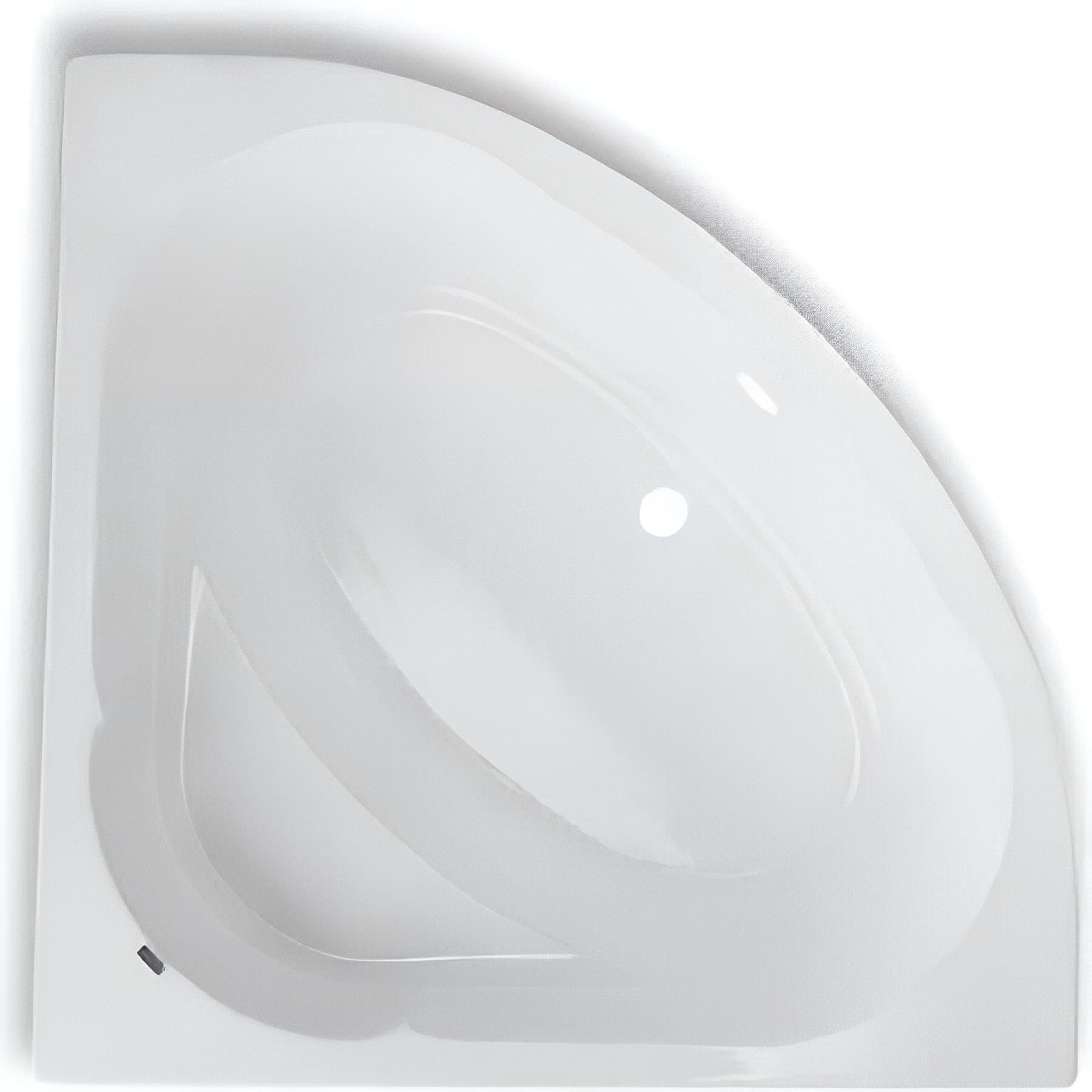 Baignoire d'angle acrylique Haute Densité SANINDUSA Rita 135x135 avec pieds réglables couleur blanc (tablier non compris)  