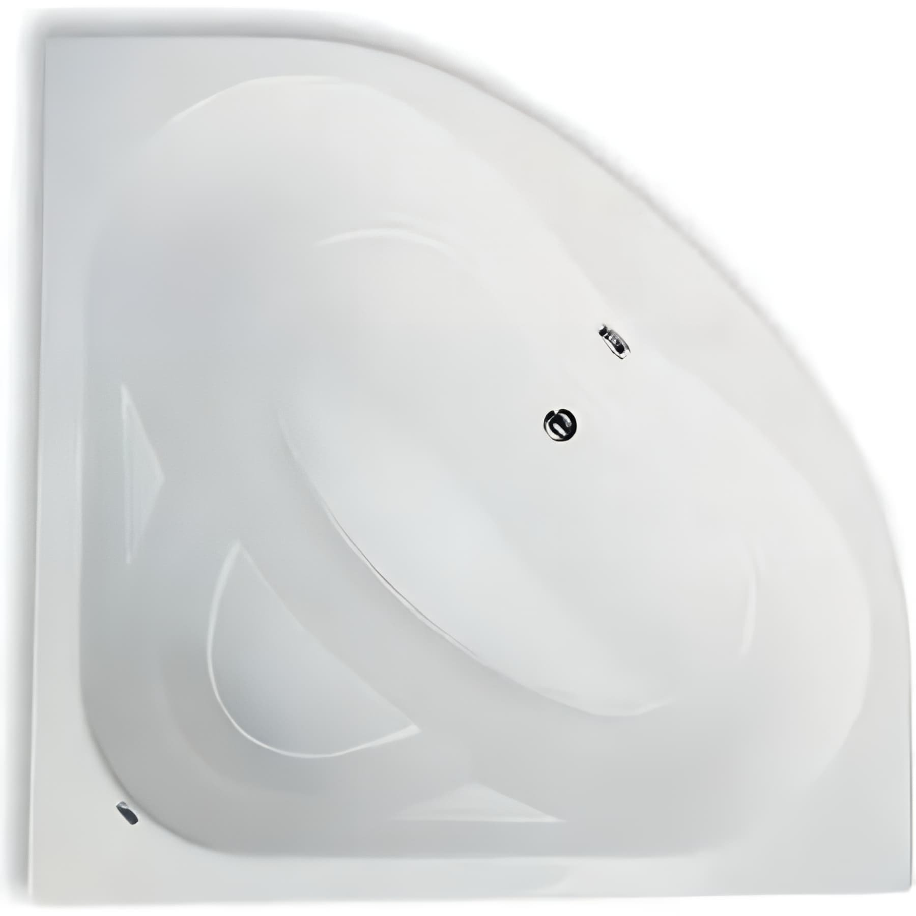 Baignoire d'angle acrylique Haute Densité SANINDUSA ALFA 145x145 avec pieds réglables couleur blanc (tablier non compris) 