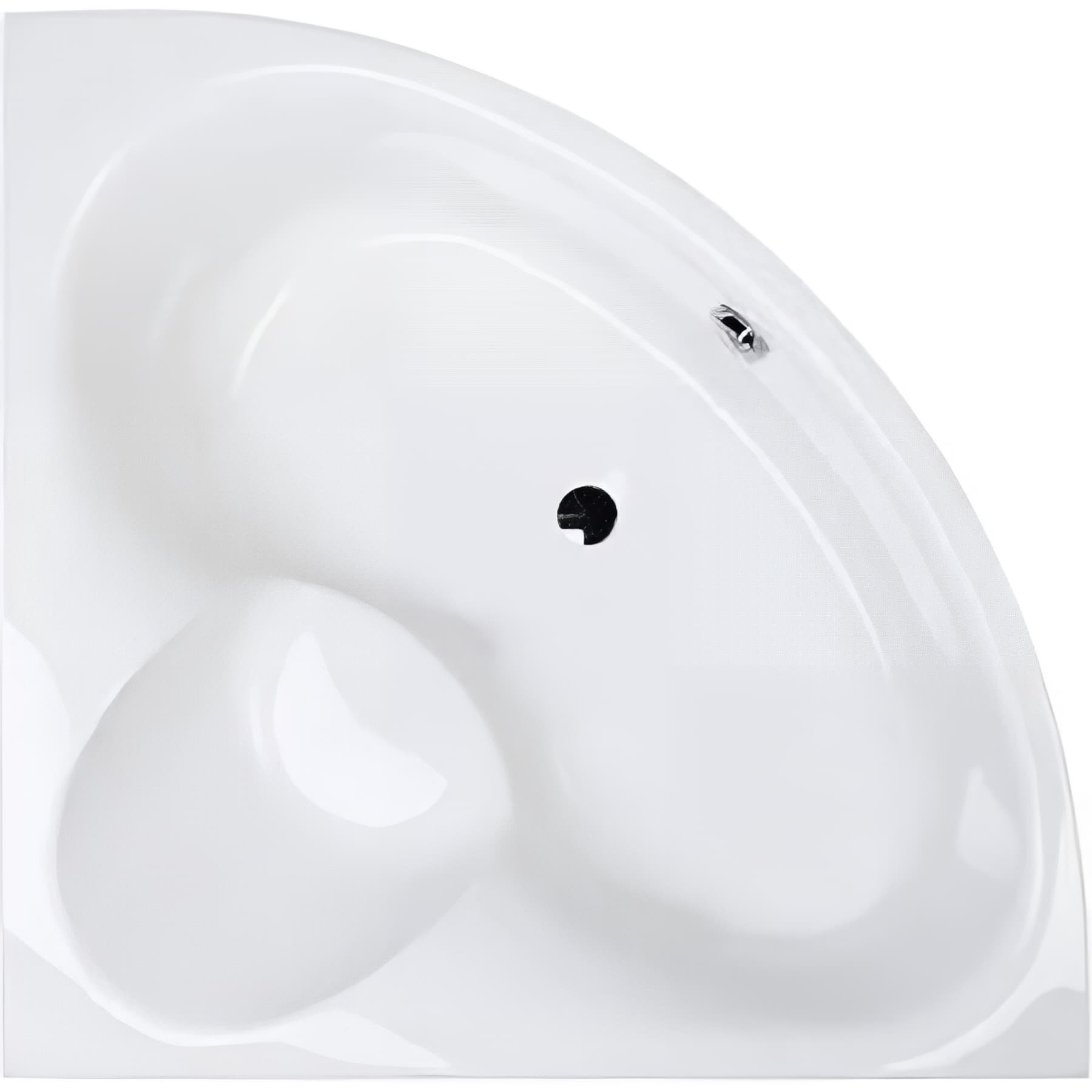 Baignoire d'angle acrylique Haute Densité SANINDUSA Skin 120x120 avec pieds réglables couleur blanc (tablier non compris) 