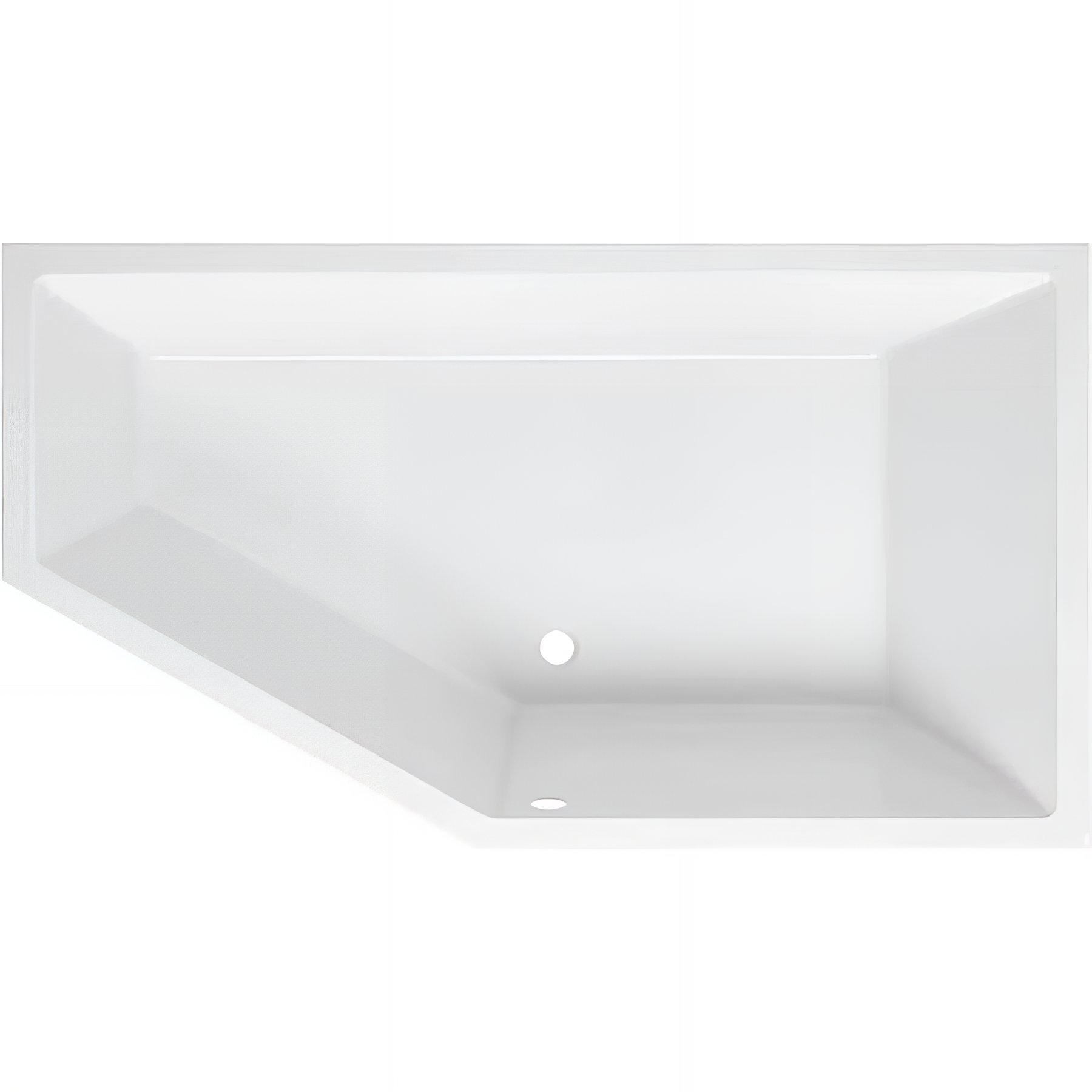 Baignoire acrylique Haute Densité SANINDUSA asymétrique d'angle gauche 160x90 Delta couleur blanc   