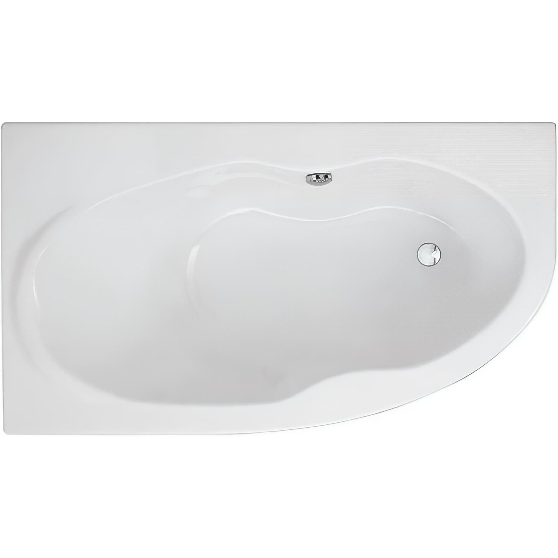 Baignoire d'angle acrylique Haute Densité SANINDUSA assymétrique Duna 160x90 couleur blanc livrée avec pieds réglables (vidage non inclus)