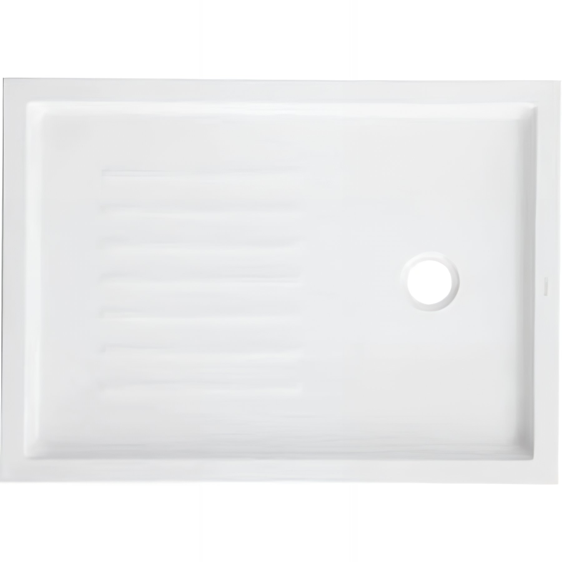 Receveur de douche acrylique Haute Densité SANINDUSA Piano fond rainuré surface antiglisse 100x70 rebord couleur blanc