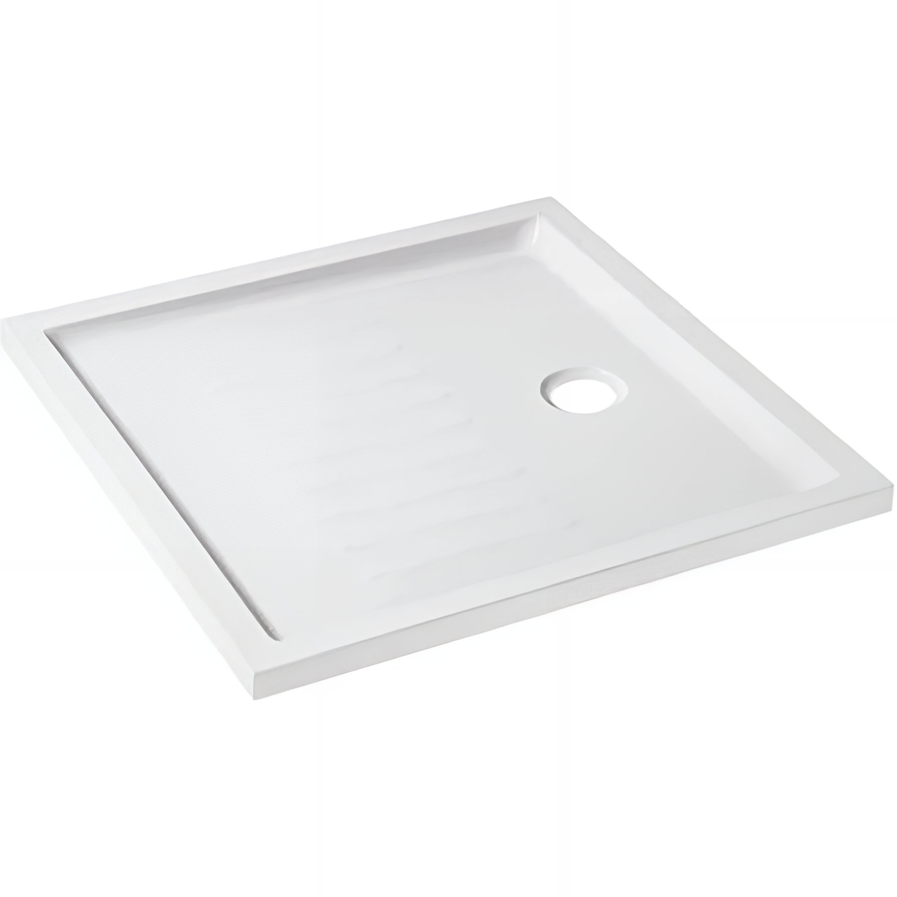 Receveur de douche acrylique Haute Densité SANINDUSA Piano fond rainuré surface antiglisse 80x80 épaisseur 3.5cm couleur blanc