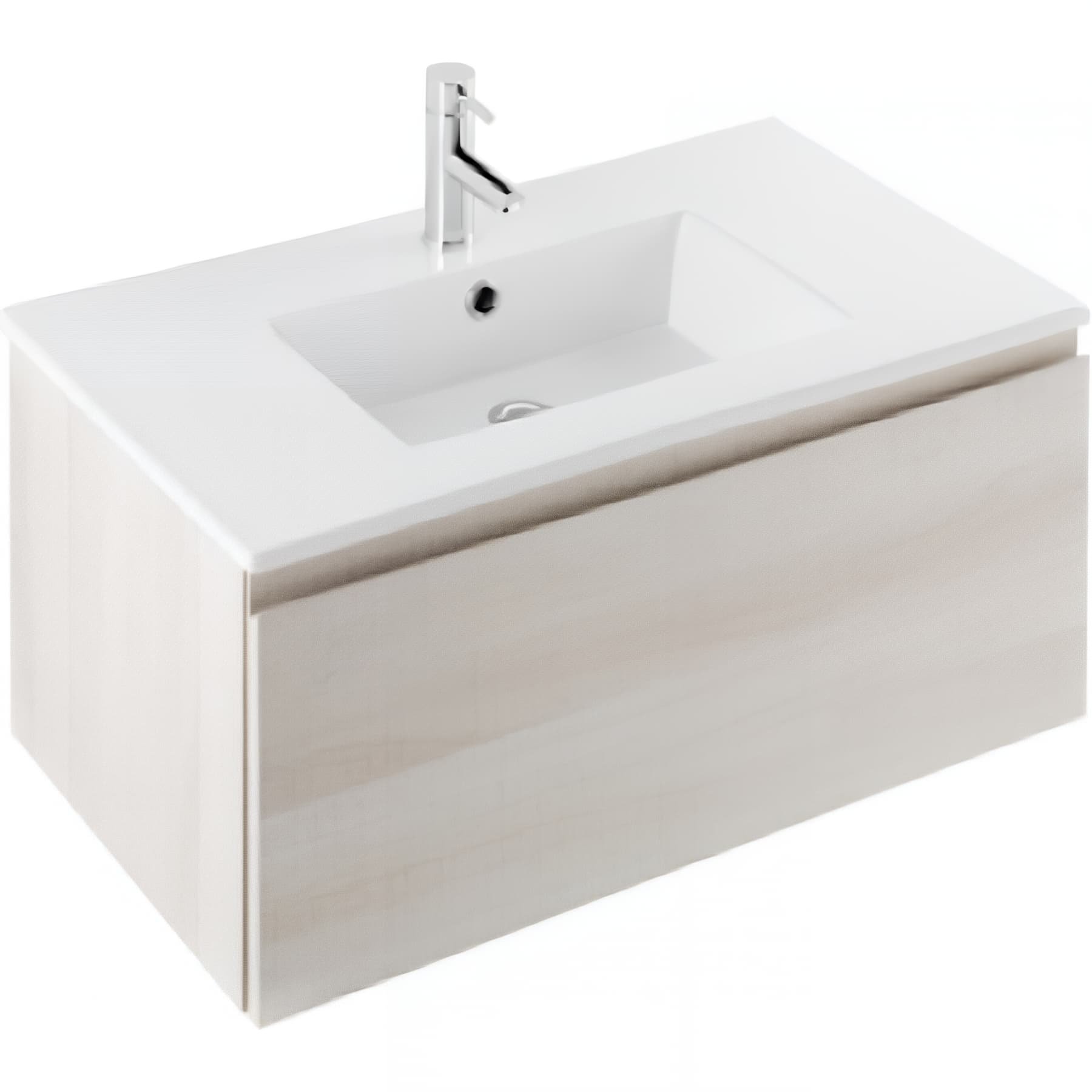 Pack Meuble salle de bains+Vasque céramique traditionnelle SANINDUSA Area 70 couleur beige texture