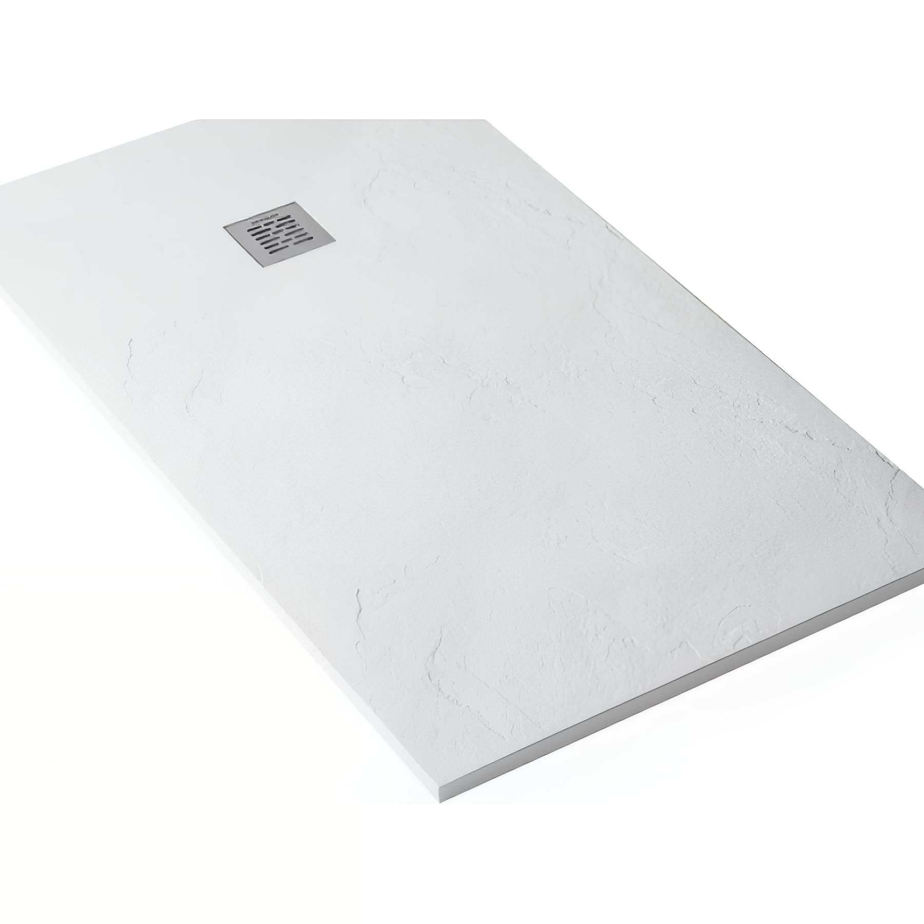 Receveur de douche en pierre naturelle découplable SANINDUSA STONIT Marina 170x70 effet relief SCHISTE antiglisse C3+bonde couleur blanc   