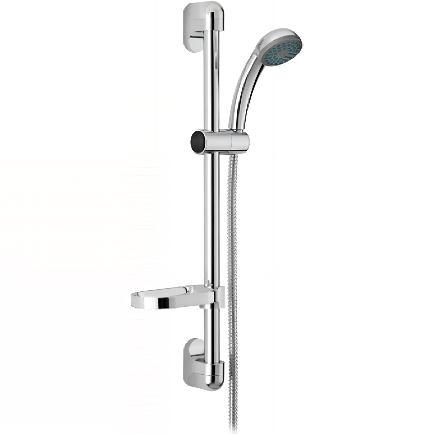 Barre de douche Easy avec douchette flexible et Porte savon de salle de bains SANINDUSA chrome