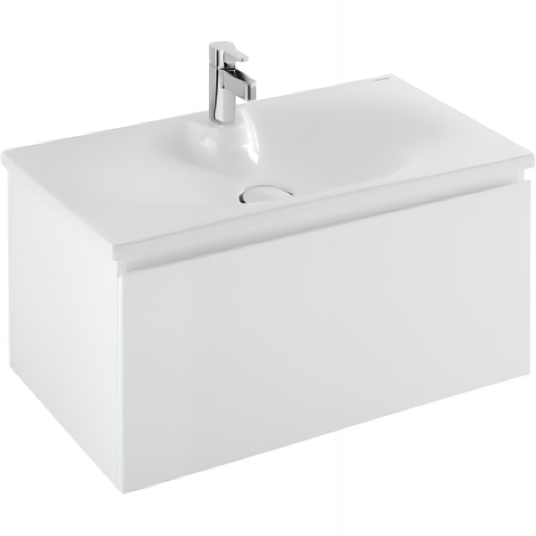 Meuble salle de bains suspendu avec tiroir pour Vasque Clean 83 couleur blanc