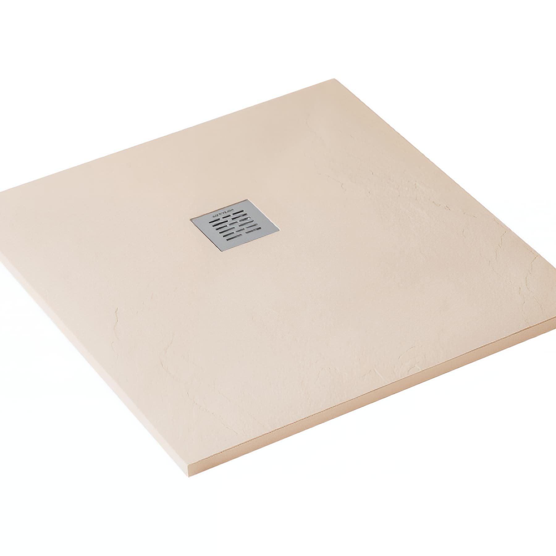 Receveur de douche en pierre naturelle découplable SANINDUSA STONIT Marina 150x120 effet relief SCHISTE antiglisse C3+bonde couleur beige