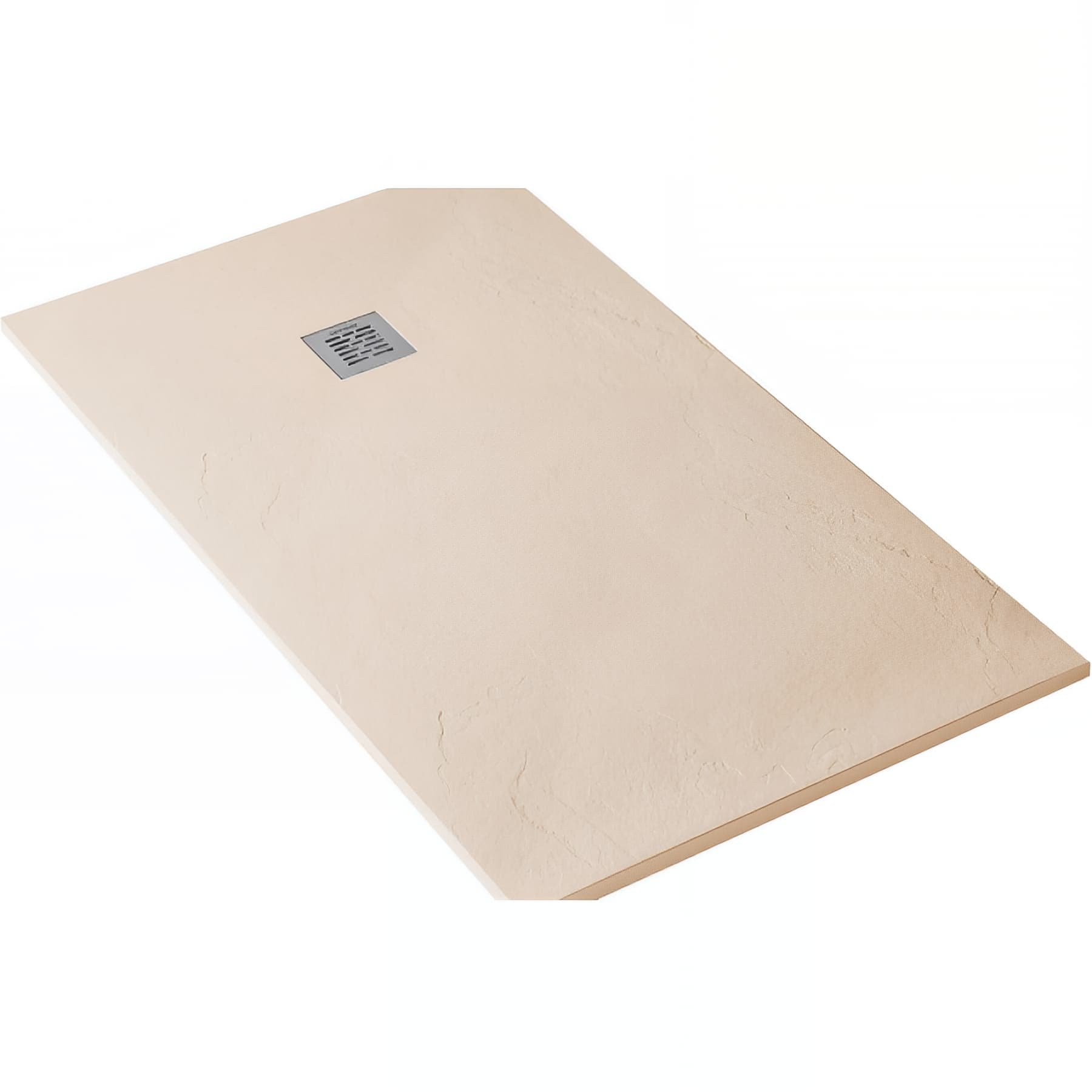 Receveur de douche en pierre naturelle découplable SANINDUSA STONIT Marina 170x70 effet relief SCHISTE antiglisse C3+bonde couleur beige   