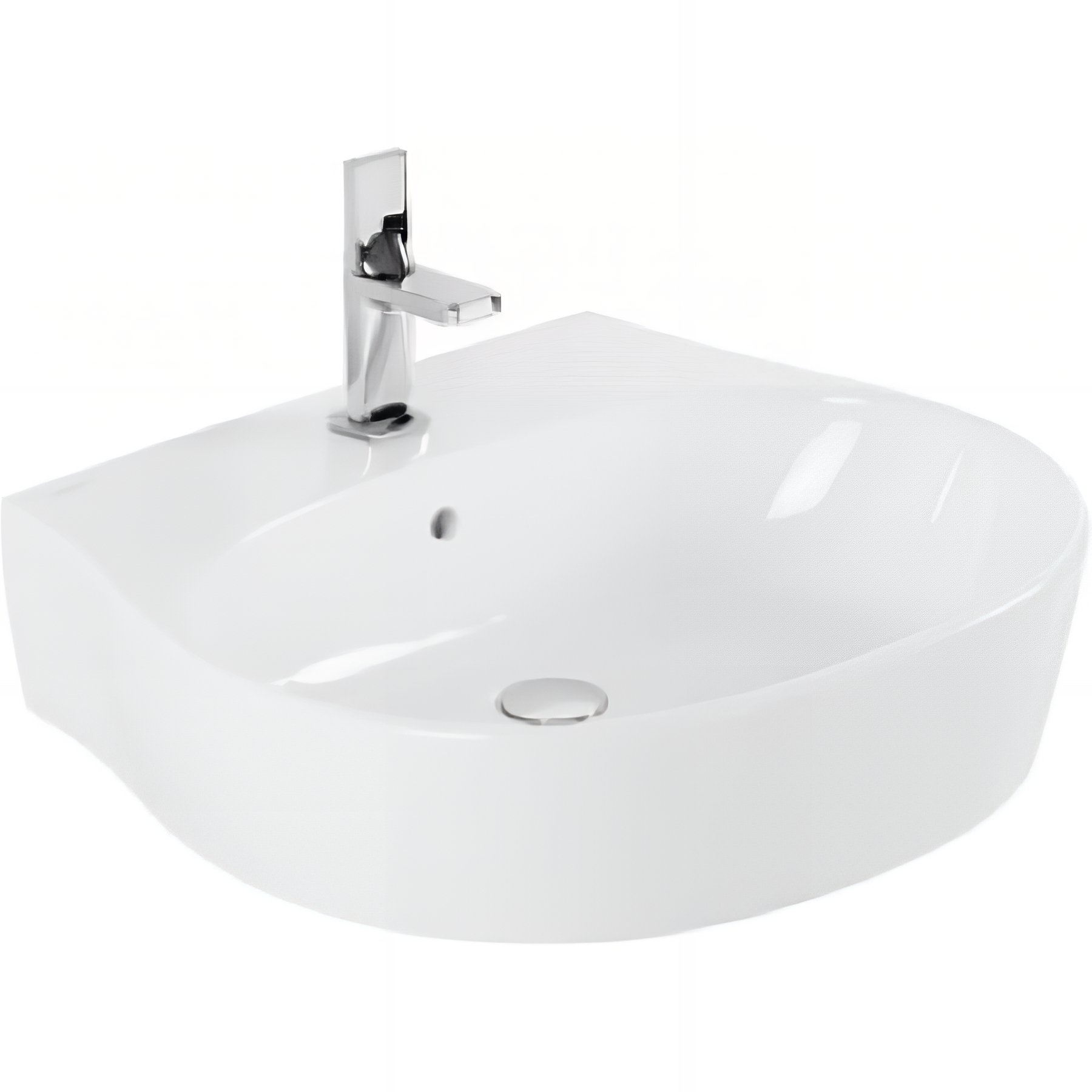 Lavabo 60cm mural céramique traditionnelle SANINDUSA SanProject couleur blanc compatible avec Colonne de lavabo SanProject