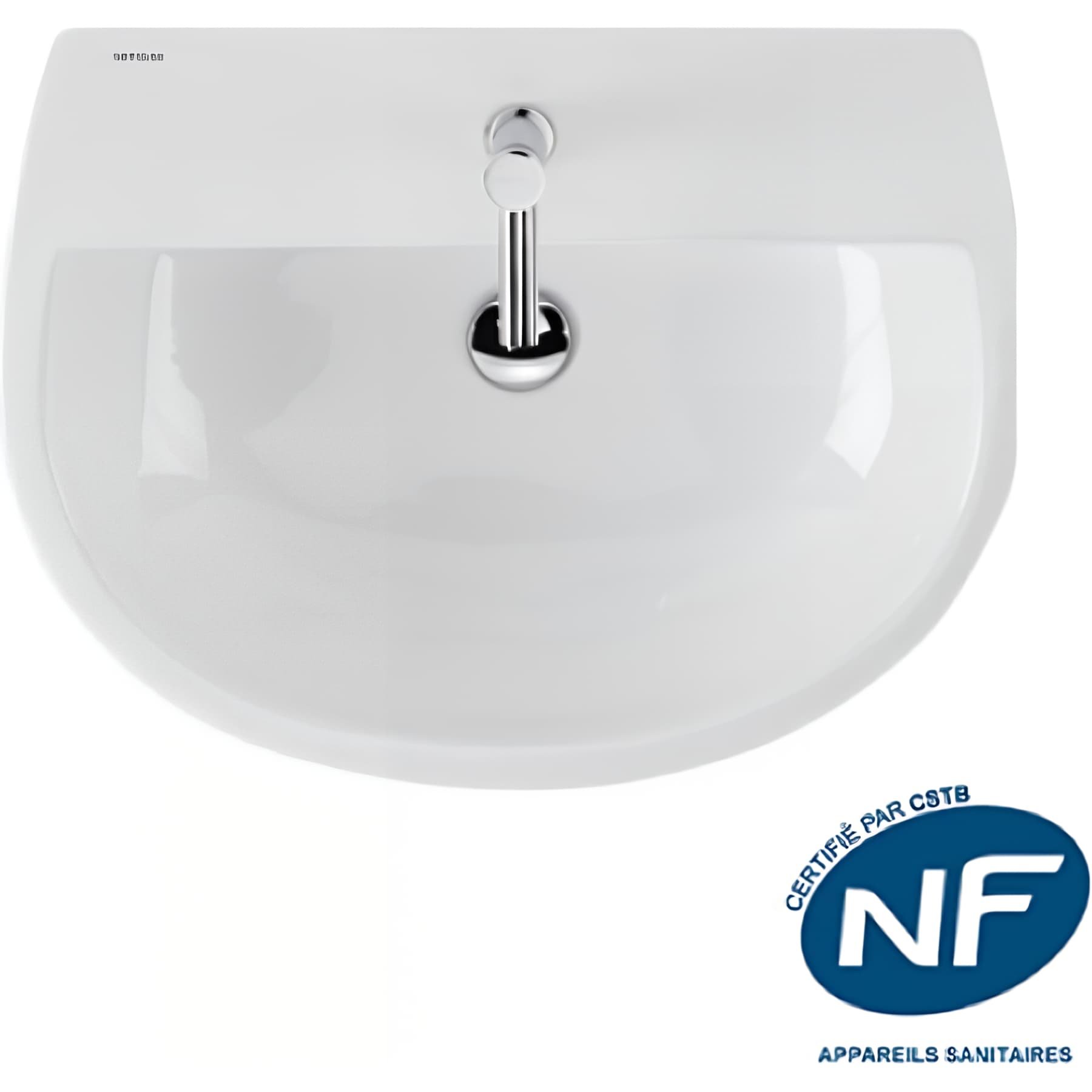 Lavabo 60cm mural céramique traditionnelle SANINDUSA NF Easy couleur blanc