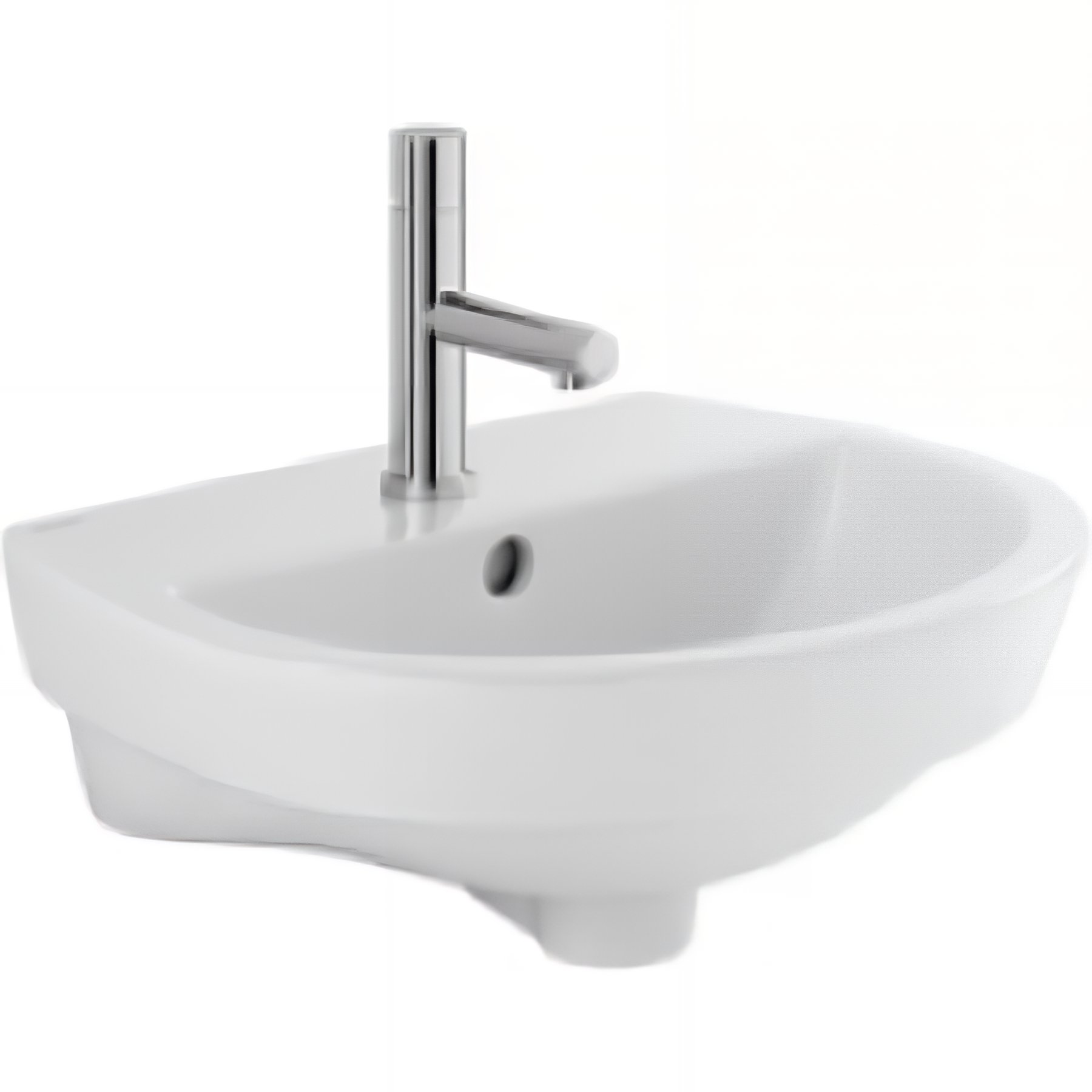 Lavabo 46x37 cm mural céramique traditionnelle SANINDUSA Easy couleur blanc