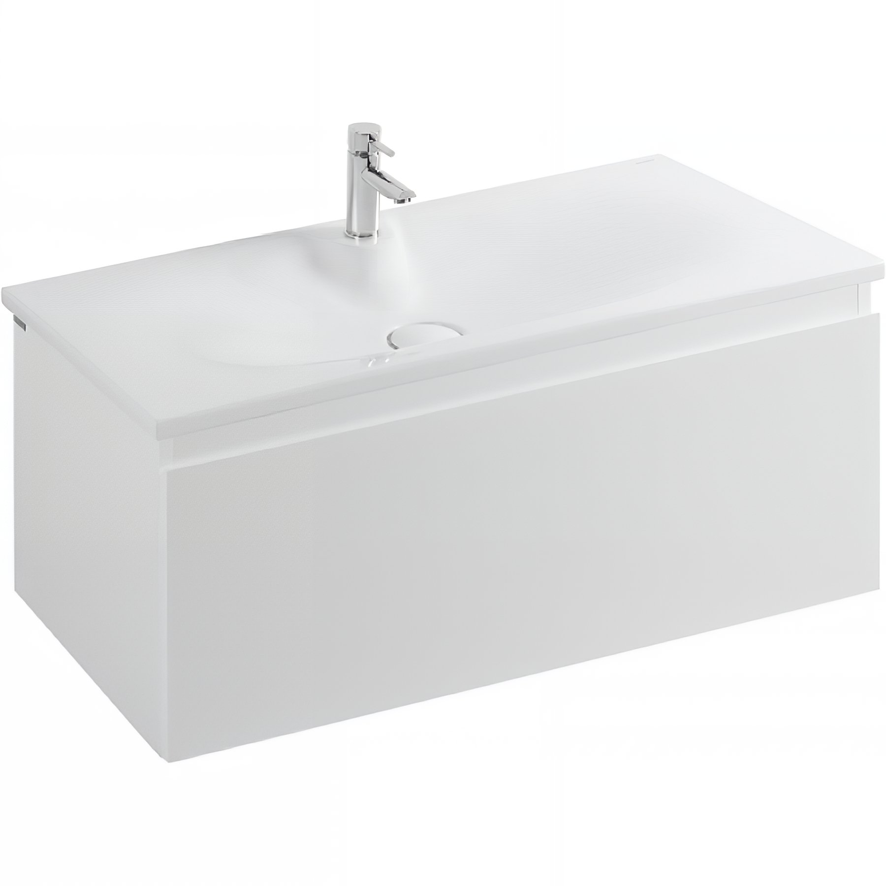 Pack Meuble salle de bains+Vasque céramique traditionnelle SANINDUSA Clean 103 couleur blanc
